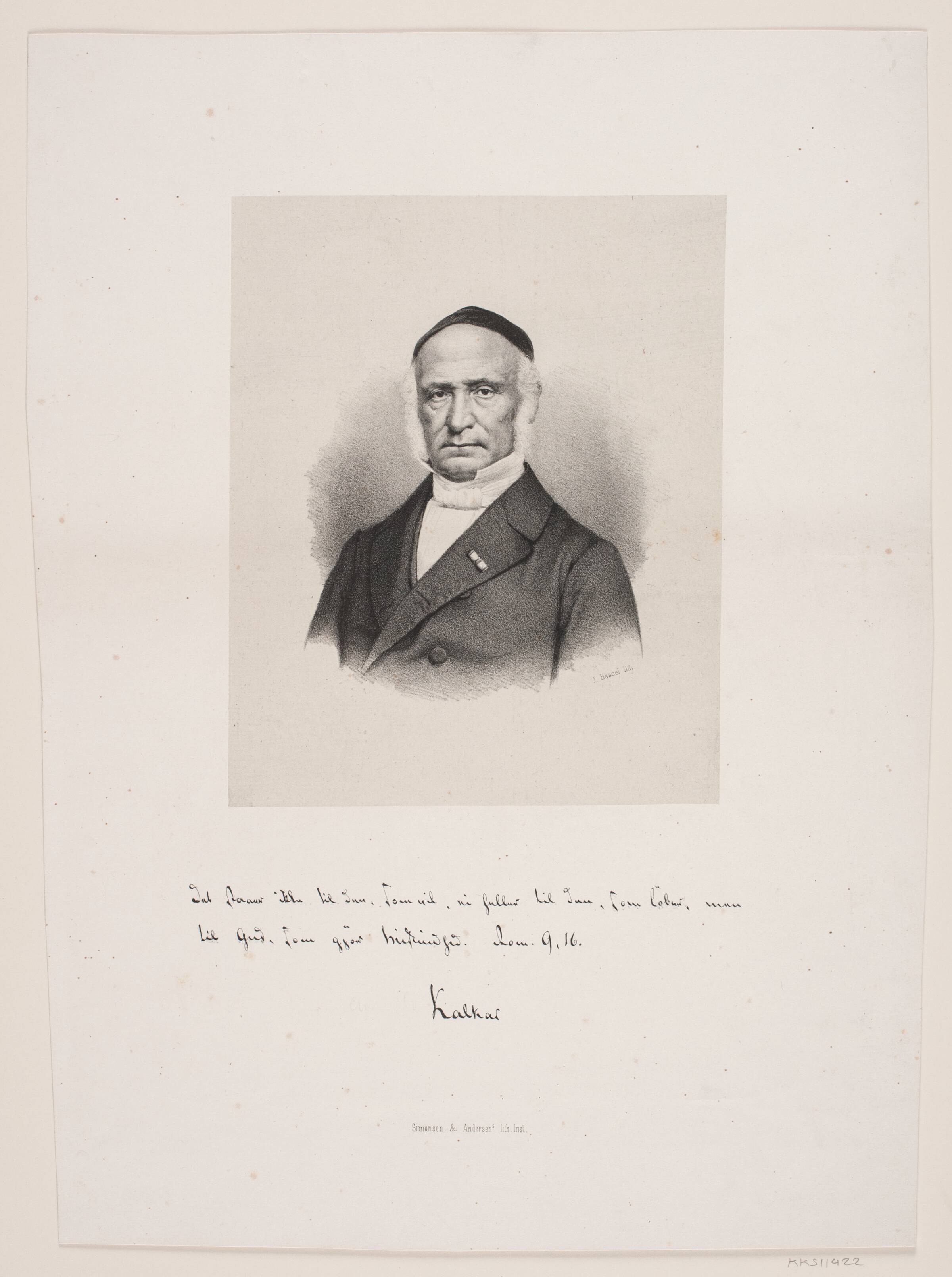 C. A. H. Kalkar, Johan Christian Emil Hassel, 1839