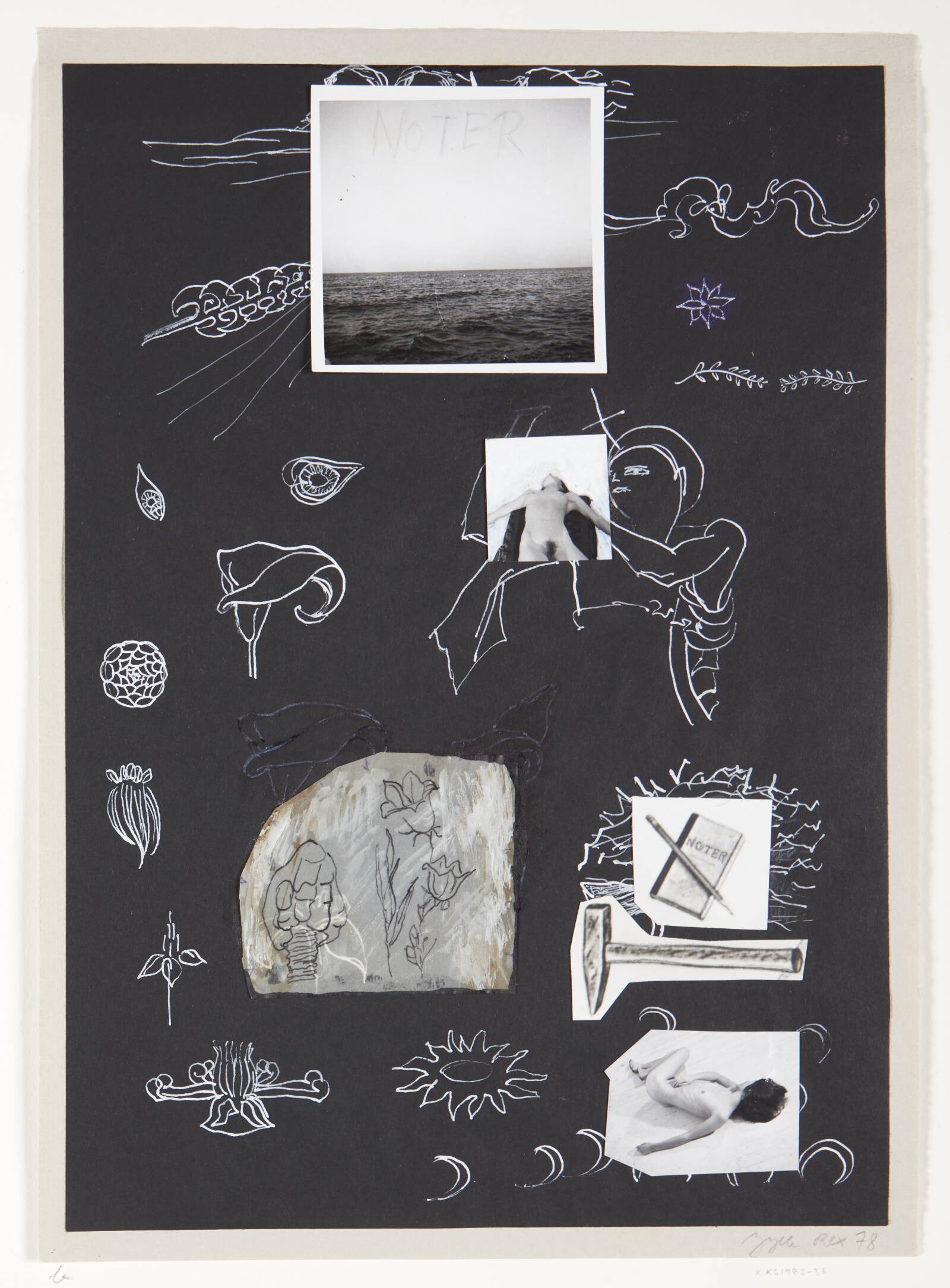 Tegning og collage, Jytte Rex, 1978