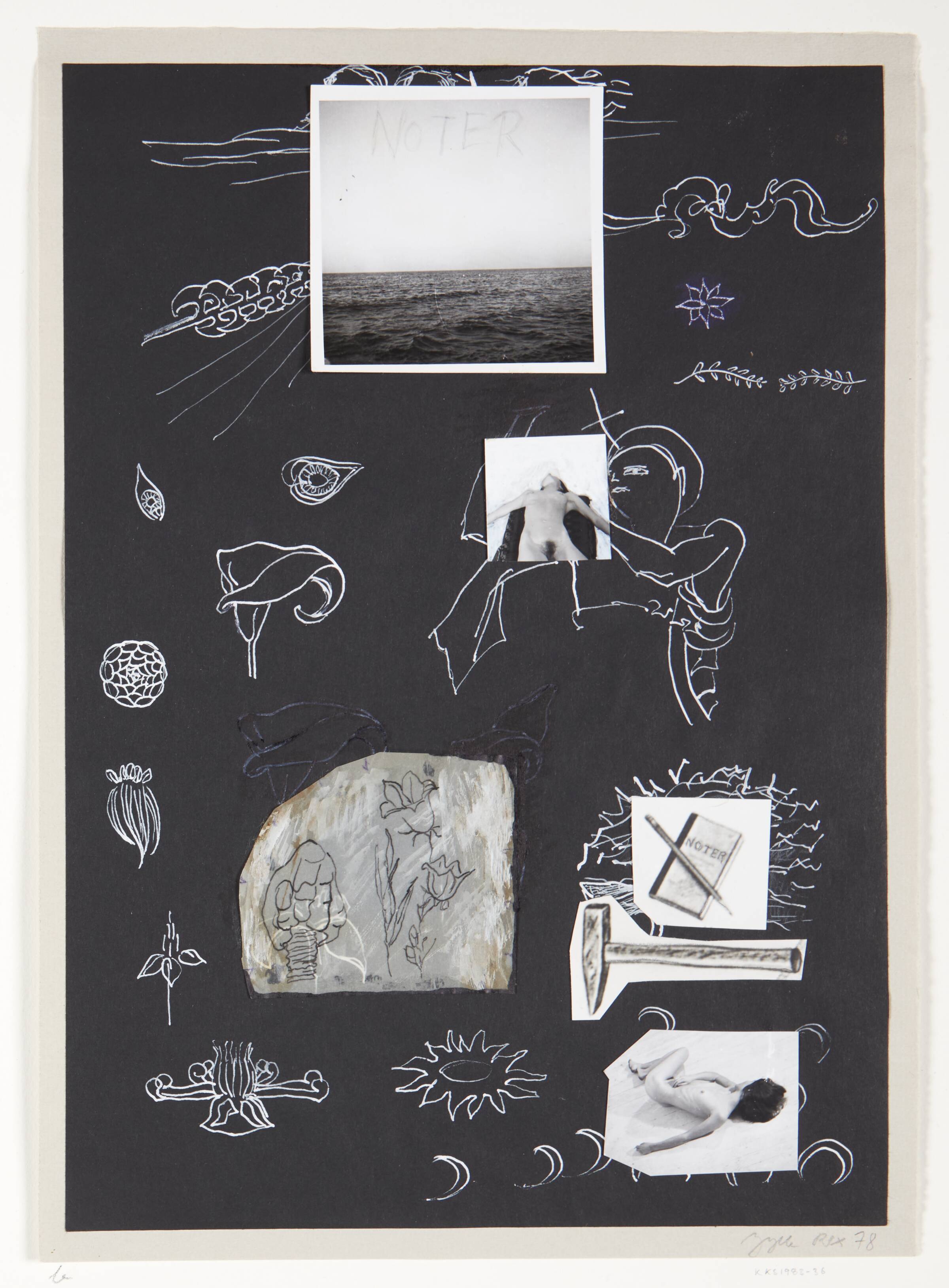 Tegning og collage, Jytte Rex, 1978