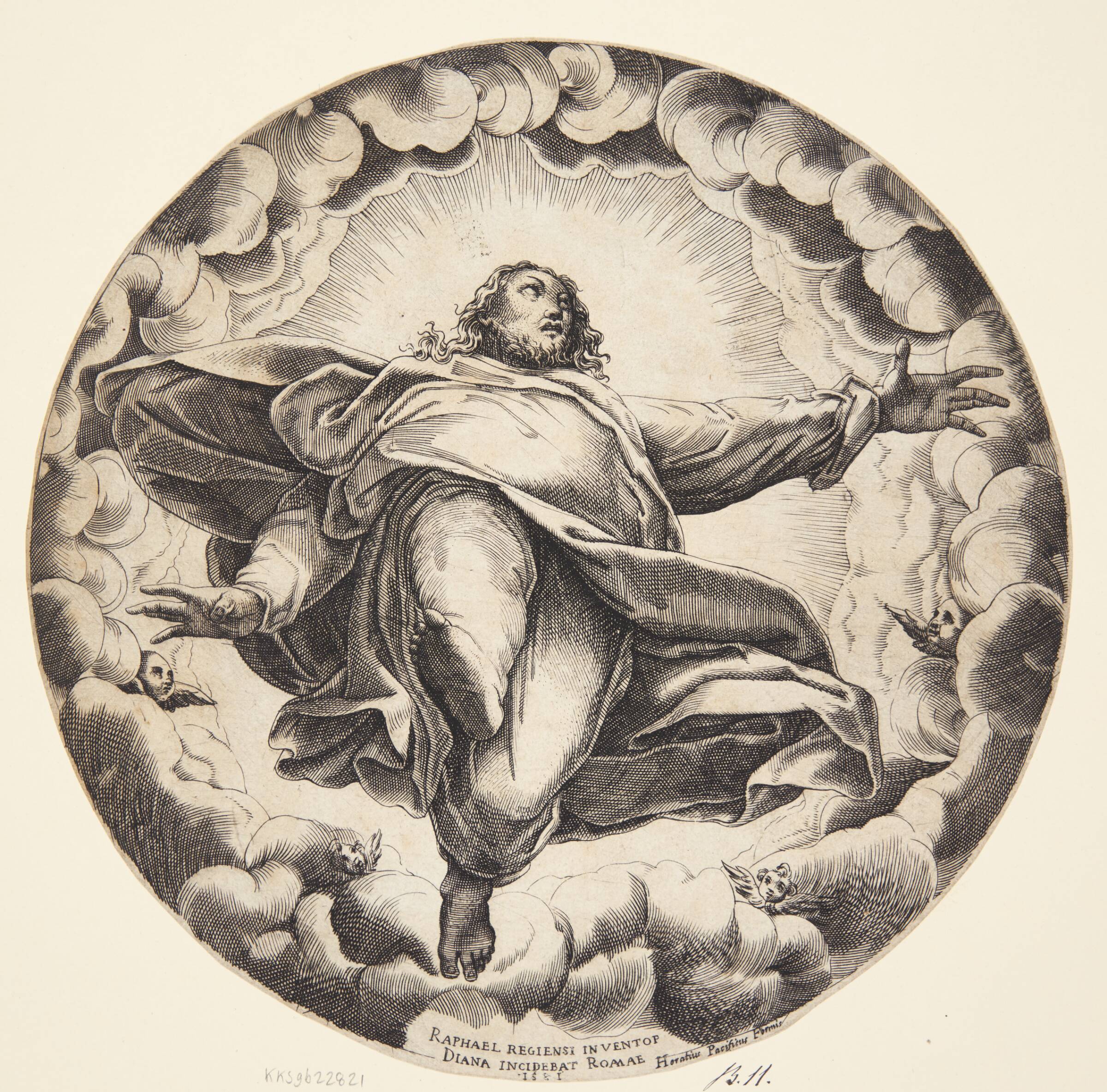 Kristi himmelfart, Diana Scultori, 1581