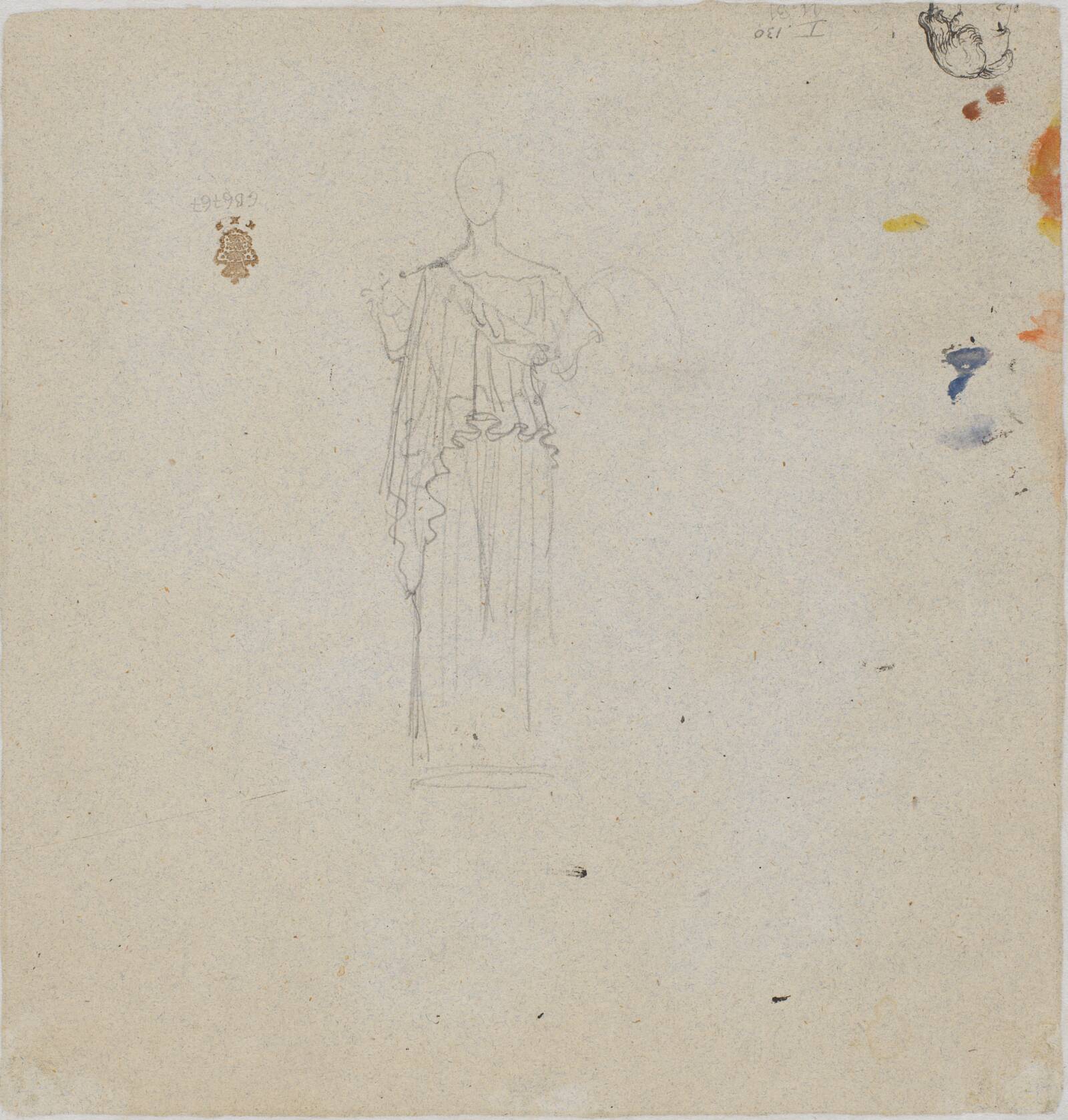 Skitse til figur og ansigt, Wilhelm Marstrand, 1840-1849