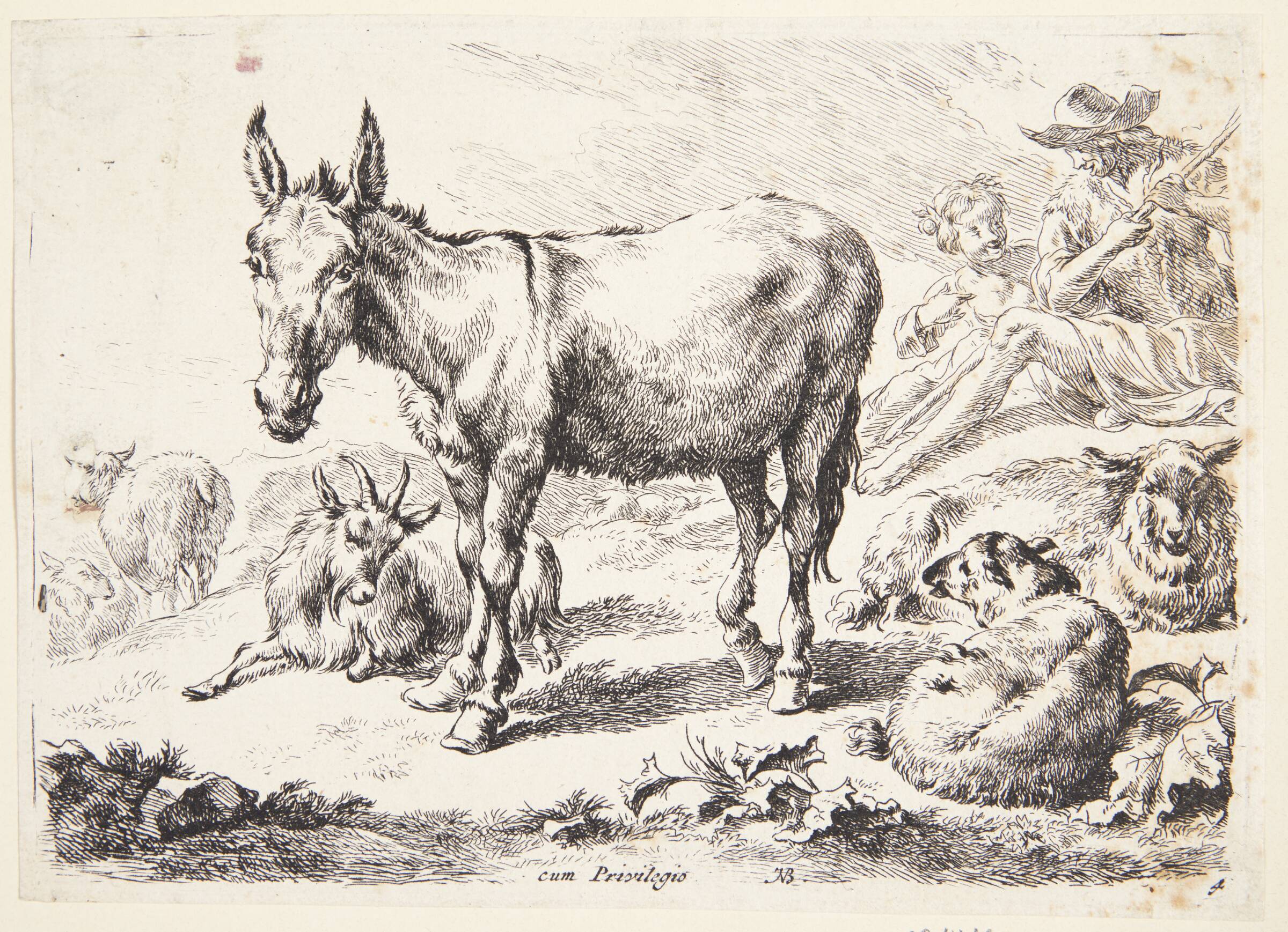 Æsel og geder, Nicolaes Berchem, 1620-1683