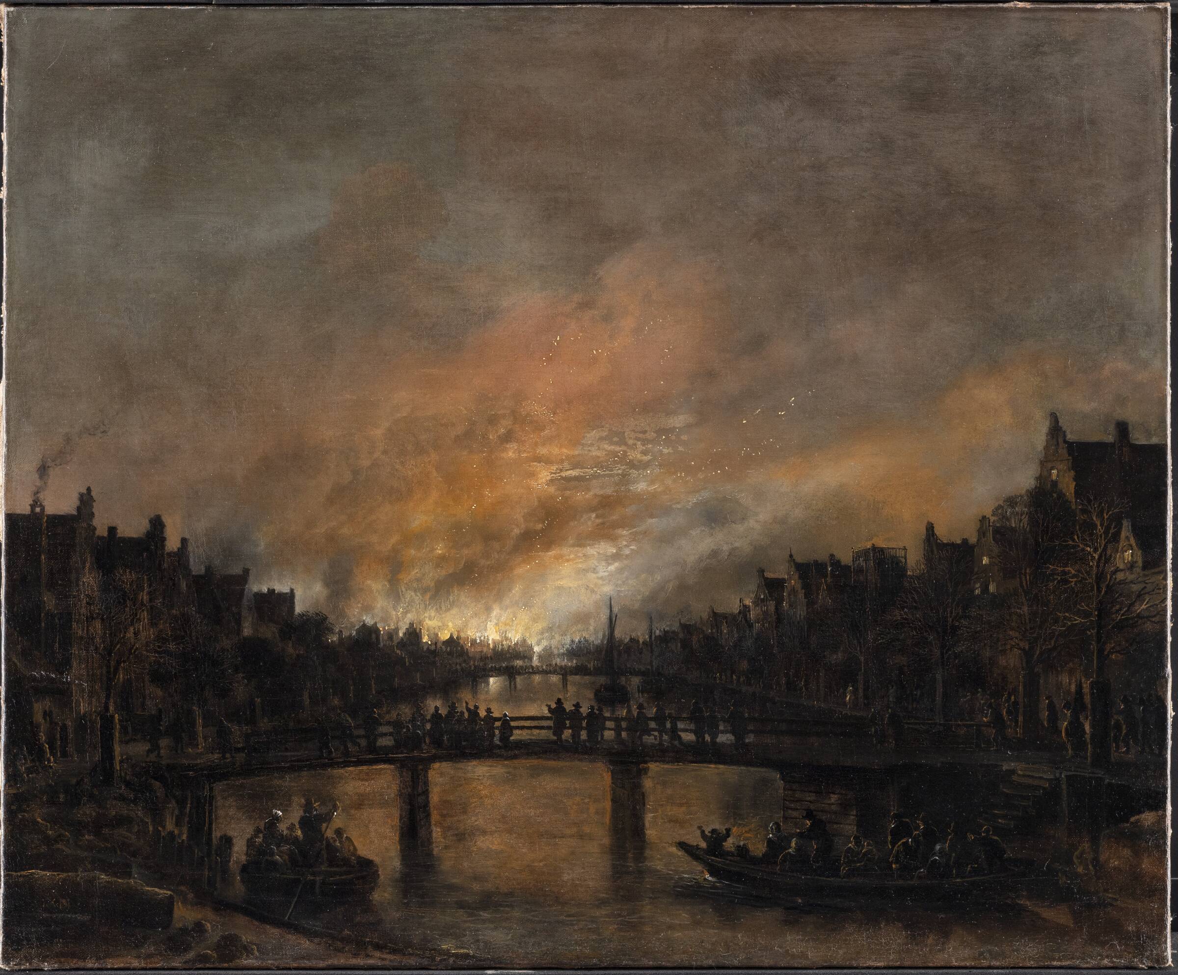 Ildebrand om natten i Amsterdam, Aert van der Neer, 1645-1660