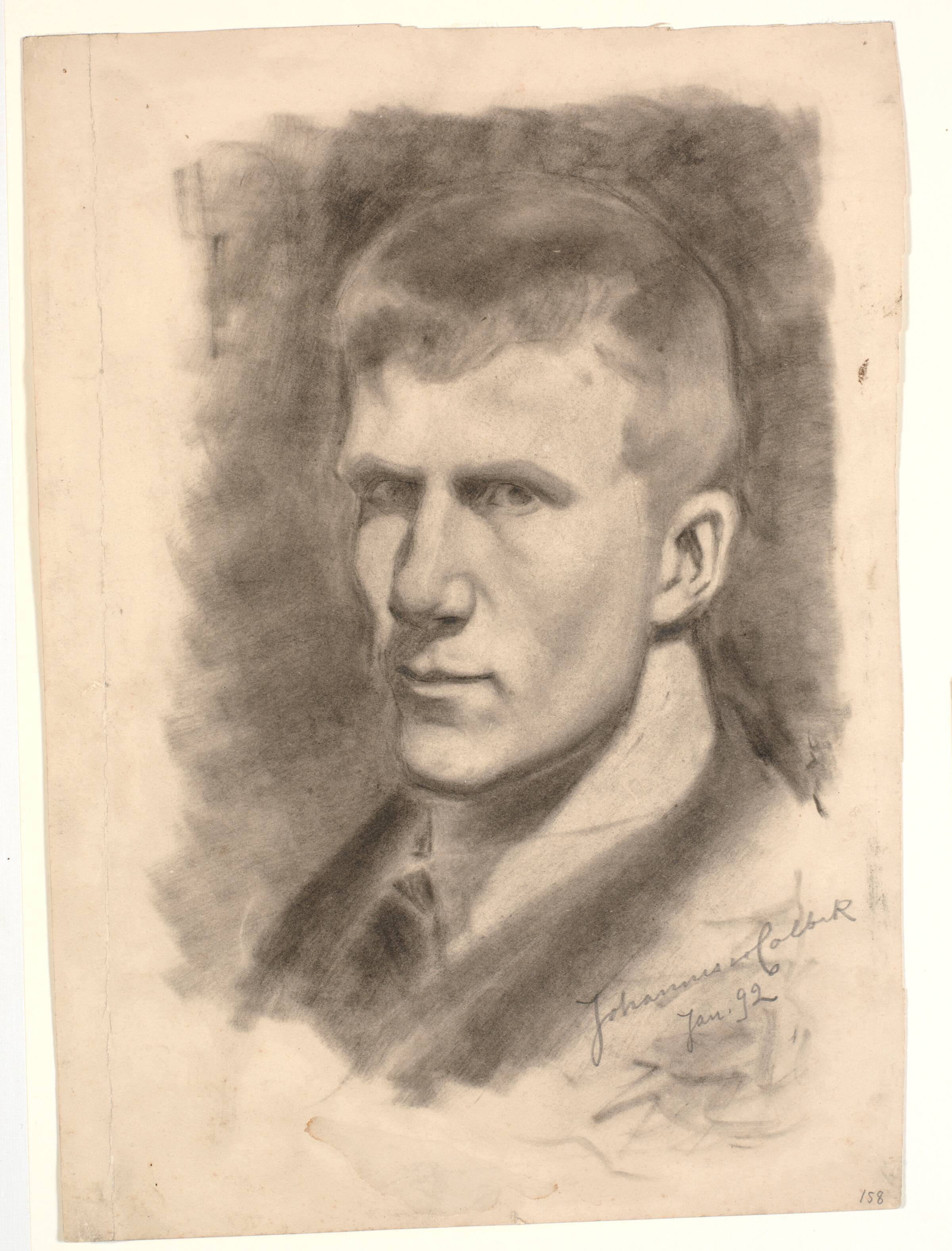 Selvportræt, Johannes Holbek, 1892