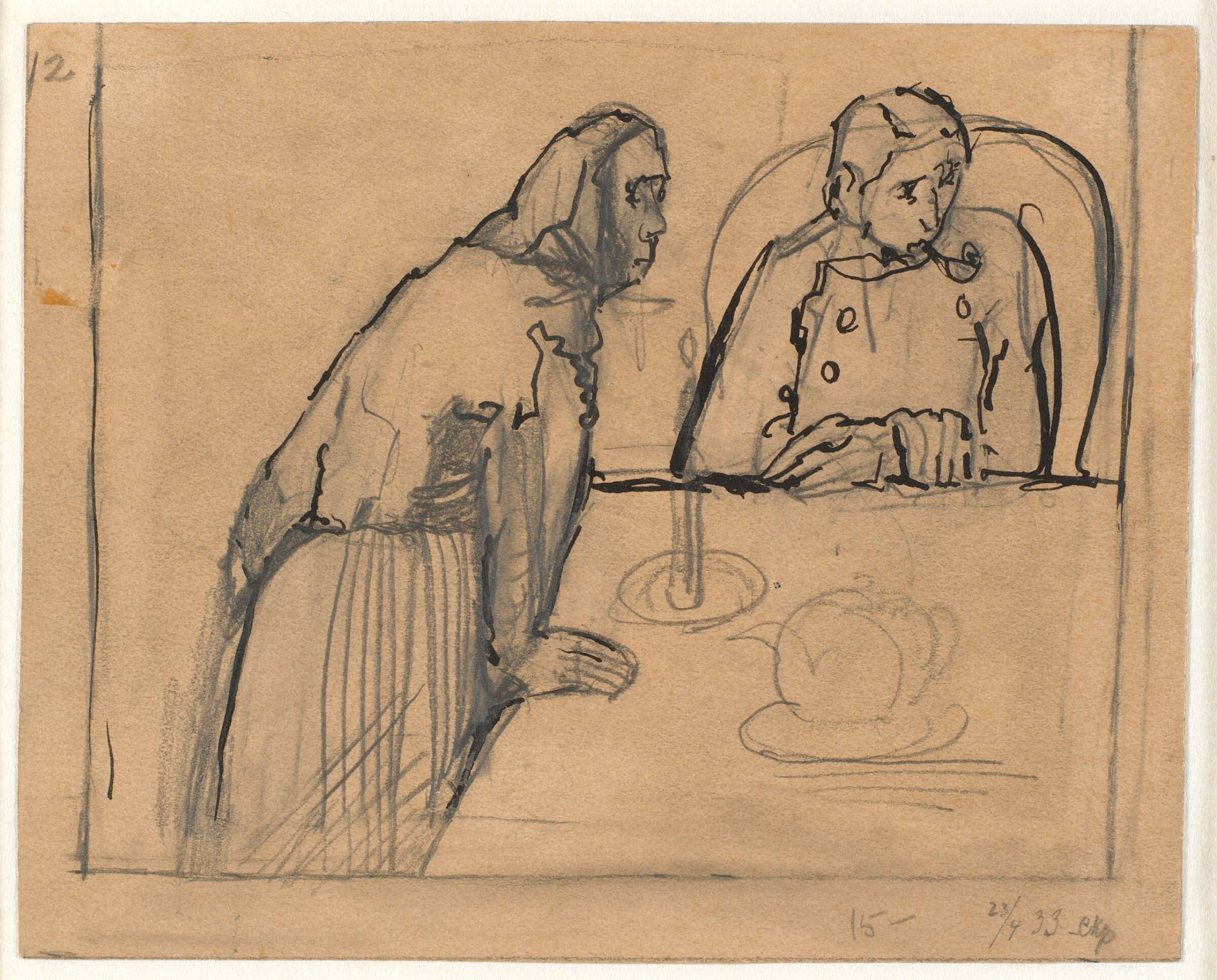 Soldaten besøger sin gamle mor, Christian Kongstad Petersen, 1933