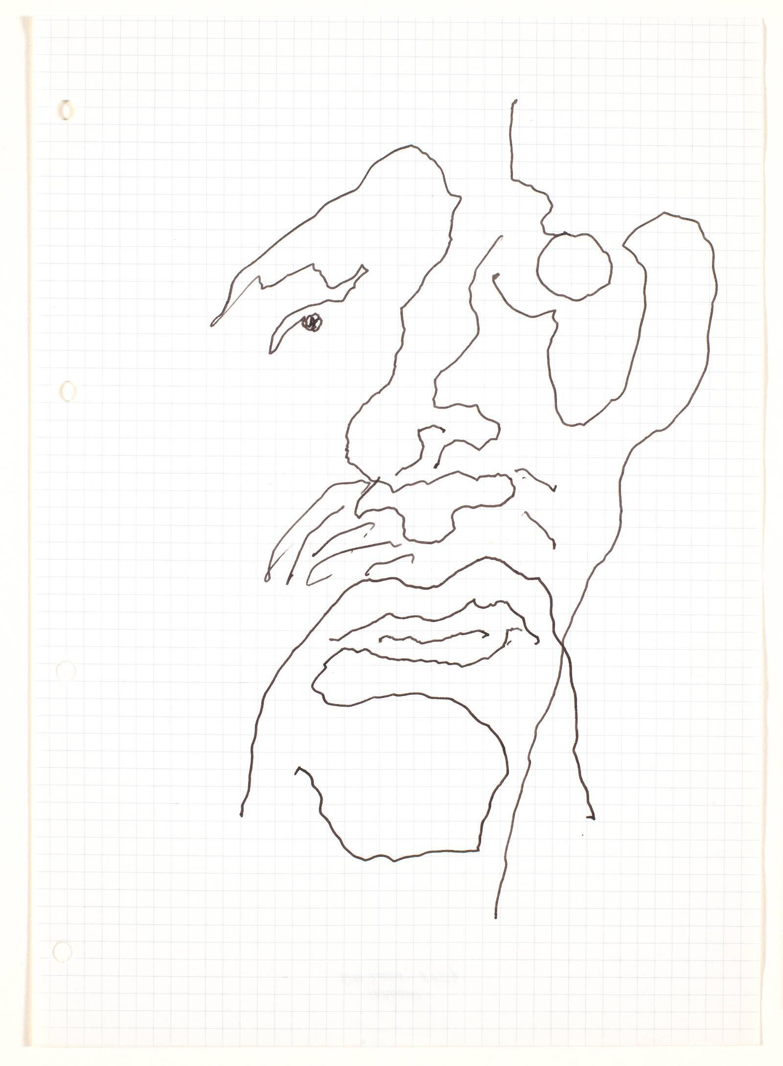 Selvportræt, Richard Mortensen, 1987