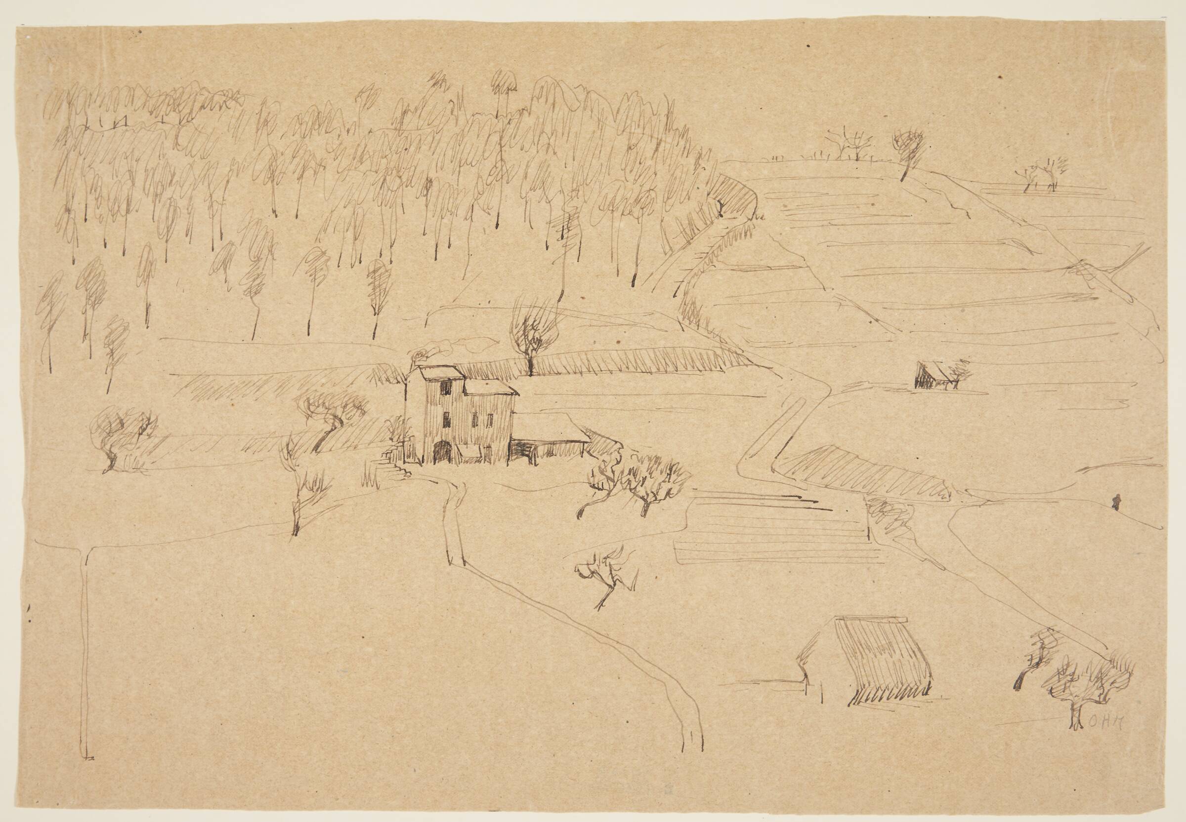 Landskab fra Cagnes' omegn, Olivia Holm-Møller, 1925