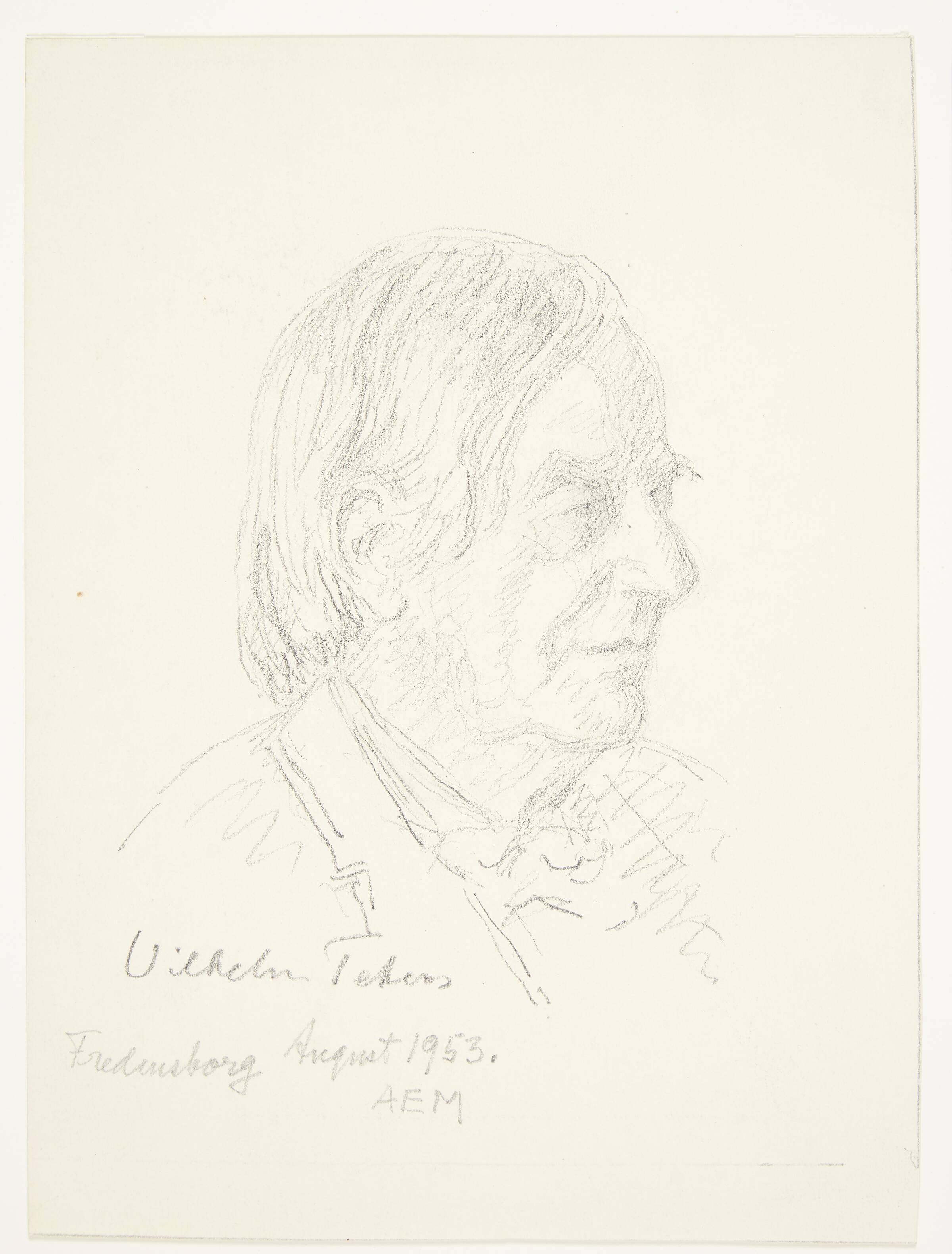 Portræt af maleren Vilhelm Tetens, Anna Munch, 1953