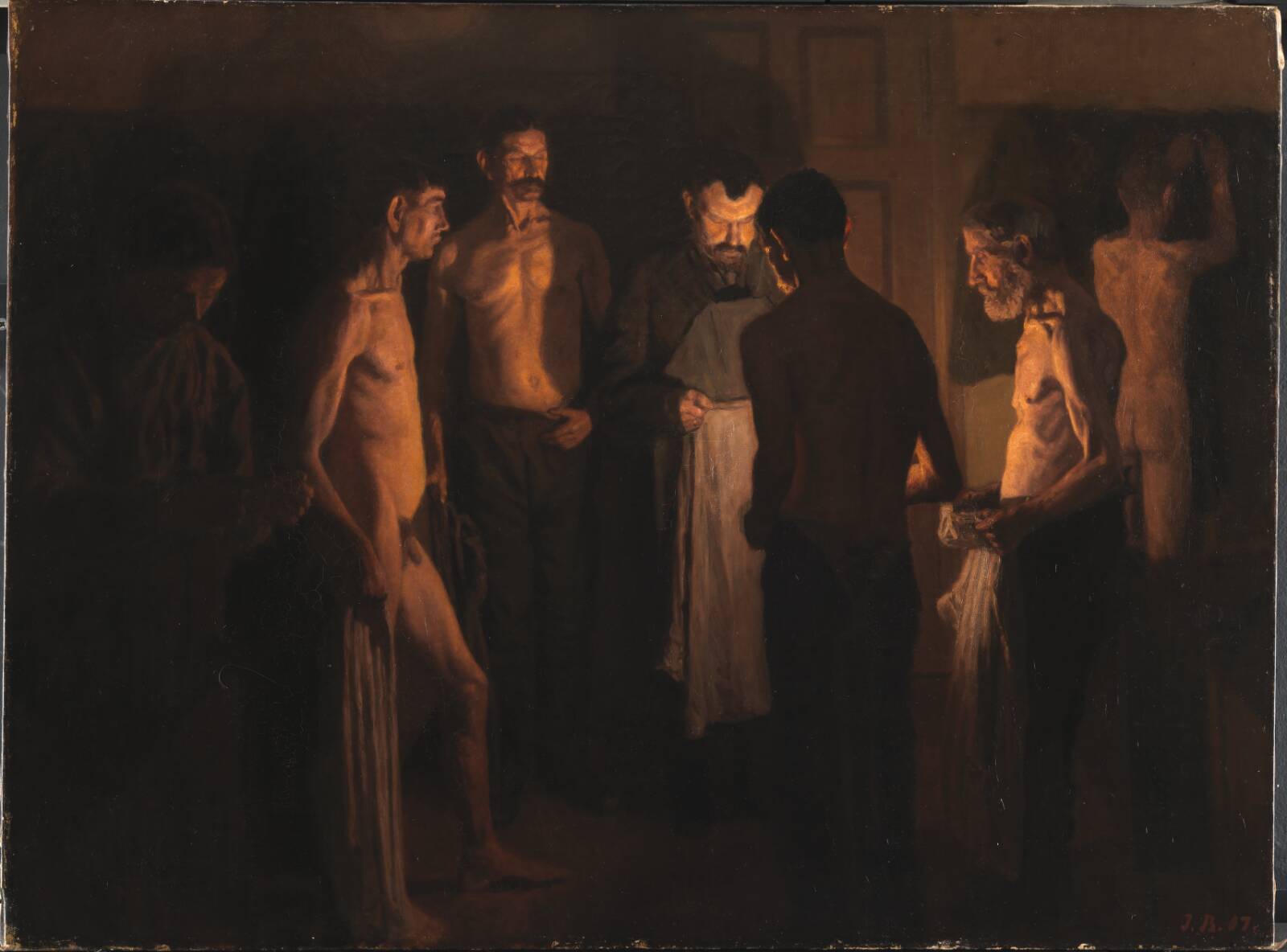 Ved sengetid i herberget, Jens Birkholm, 1901