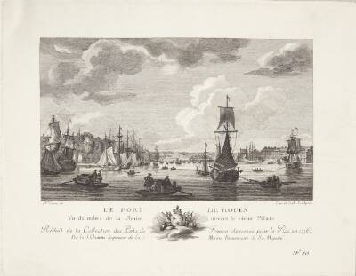 Havnen i Rouen, med det gamle palads (Le port de Rouen)