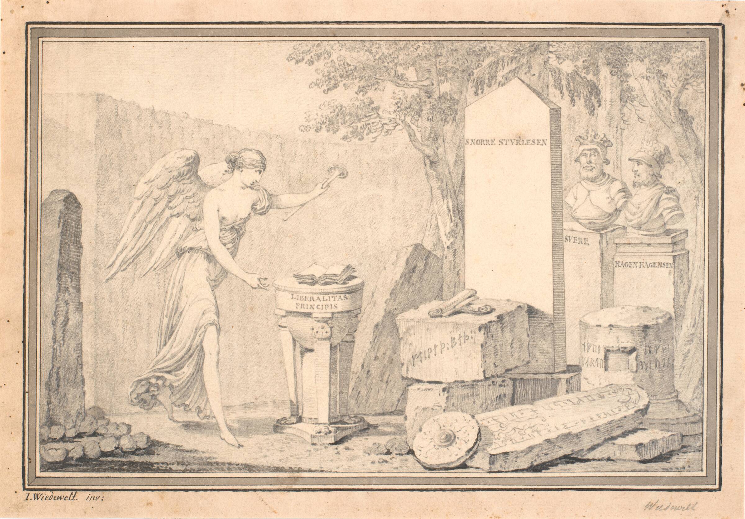 Titelvignet til Snorre Sturleson (udg. G. Schiøning): Heimskringla, Bd. I, 1778, Johannes Wiedewelt, 1776-1779