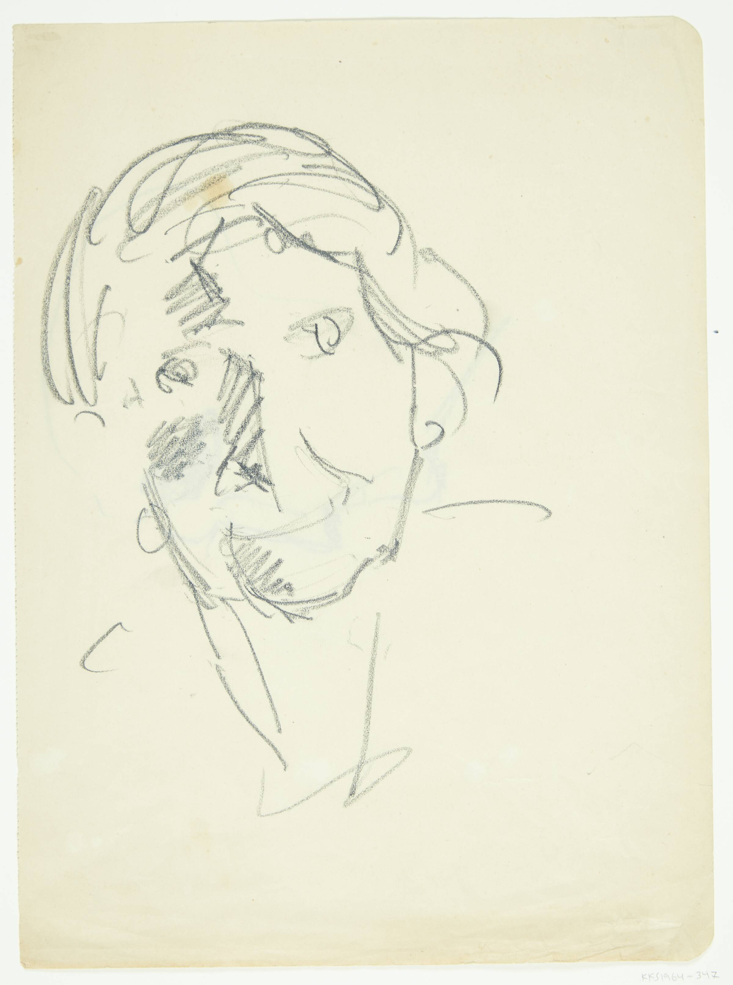 Portræt af kunstnerens hustru, malerinden Agnes Weie (1878-1964), en face, Edvard Weie, 1920-1929