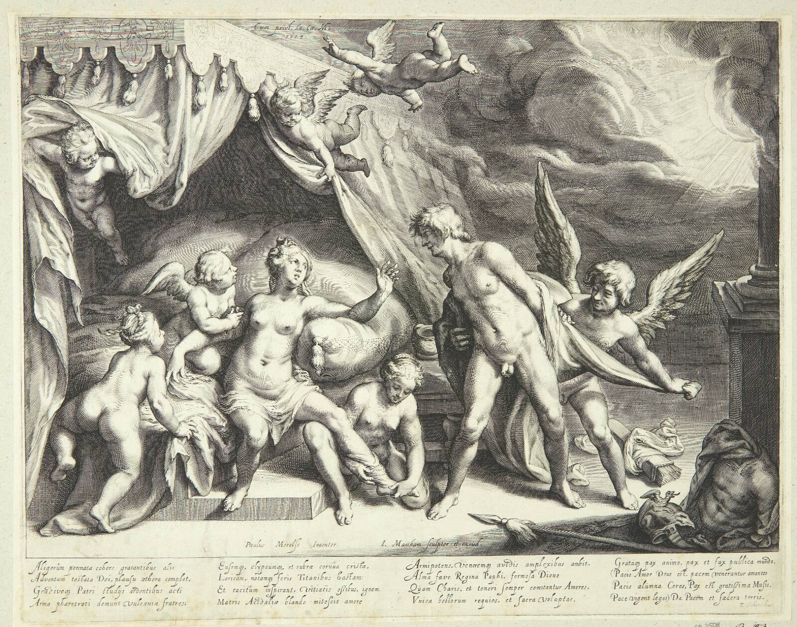 Venus og Mars opdaget af Apollo, Jacob Matham, 1607