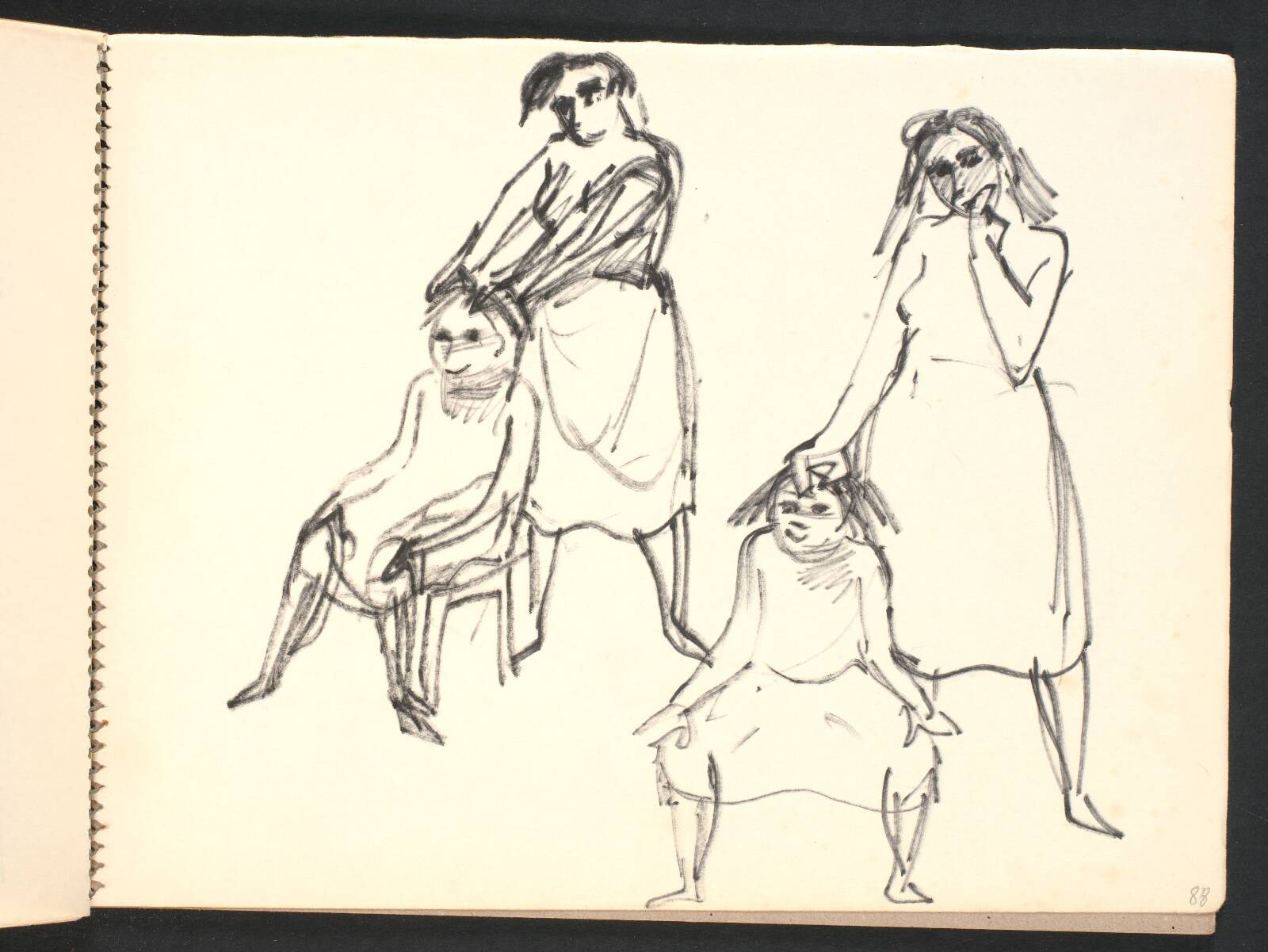Mor der vasker håret på sin datter, Gottfred Eickhoff, 1952