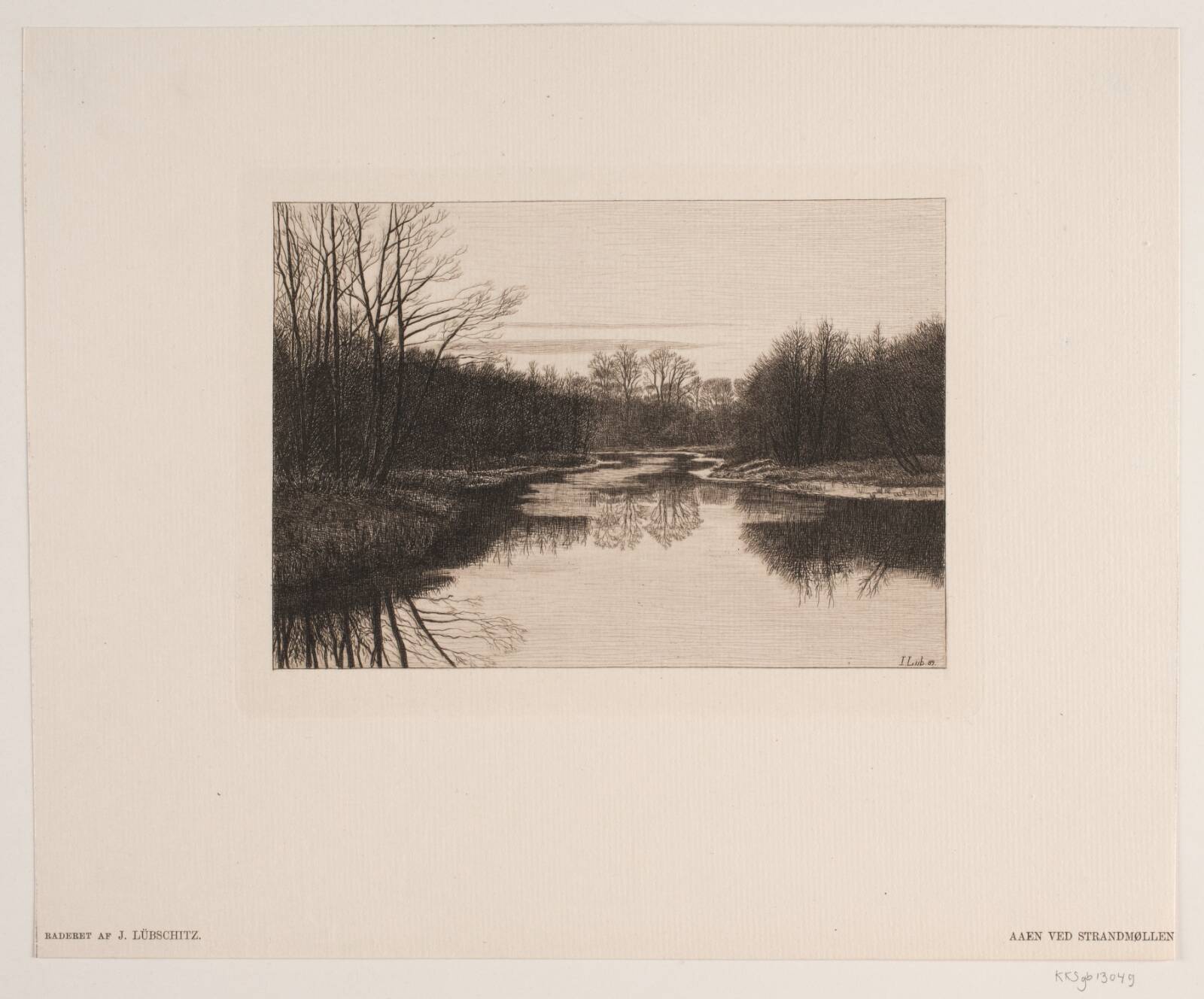 Åen ved Strandmøllen, John Lübschitz, 1889