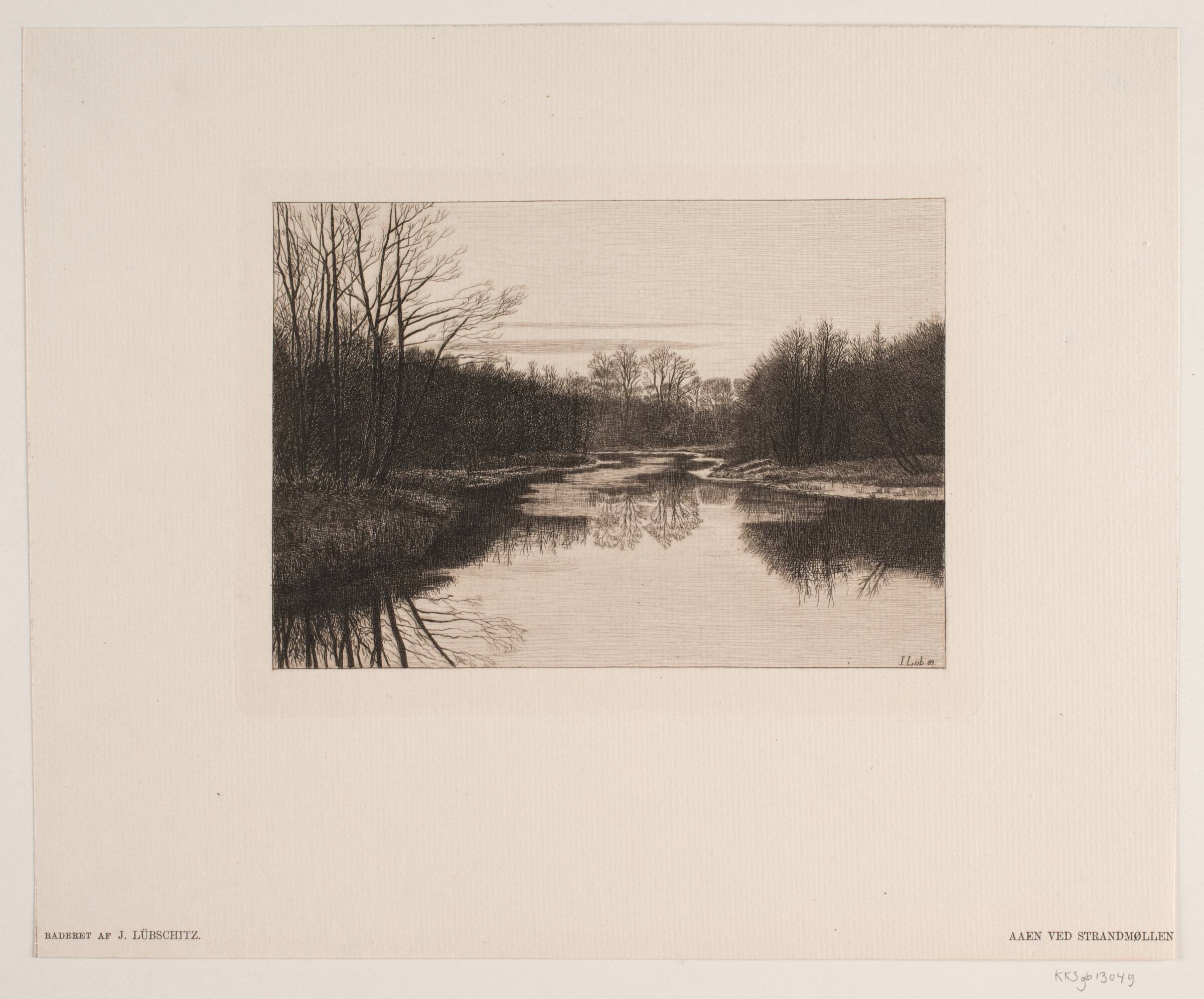 Åen ved Strandmøllen, John Lübschitz, 1889