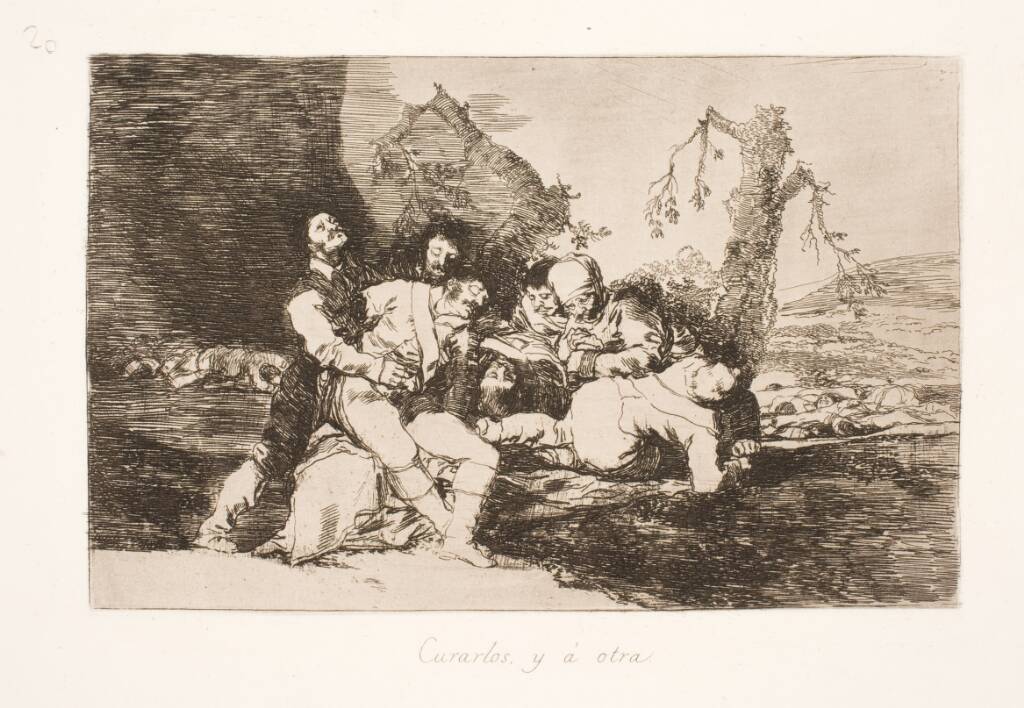 Forbinder ham og så til den næste (20), Francisco de Goya, 1810-1820