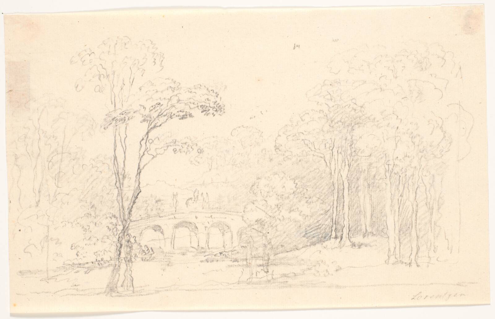 Landskab med bro, C.A. Lorentzen, 1779-1782