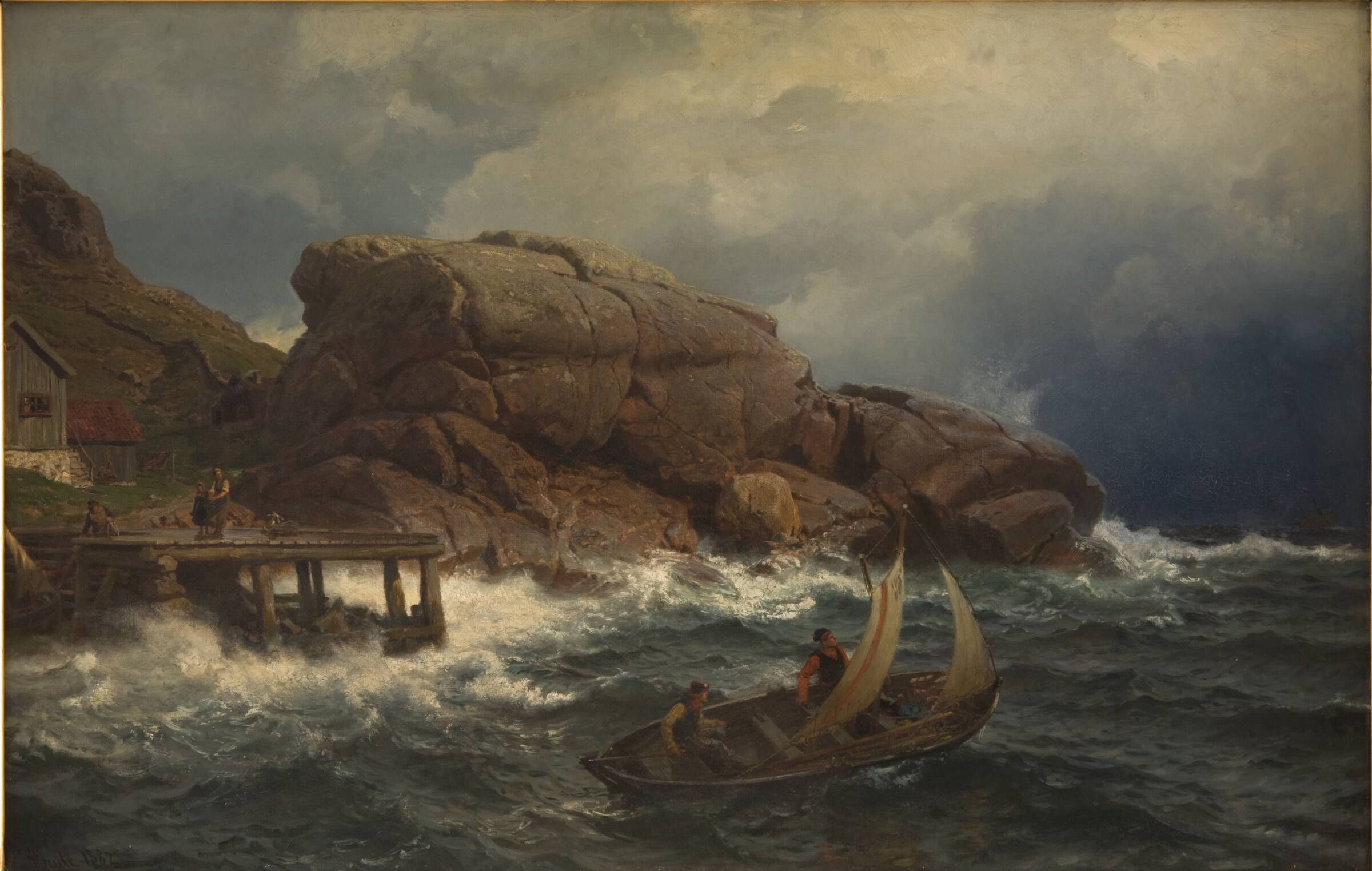 En norsk søhavn, Hans Gude, 1882