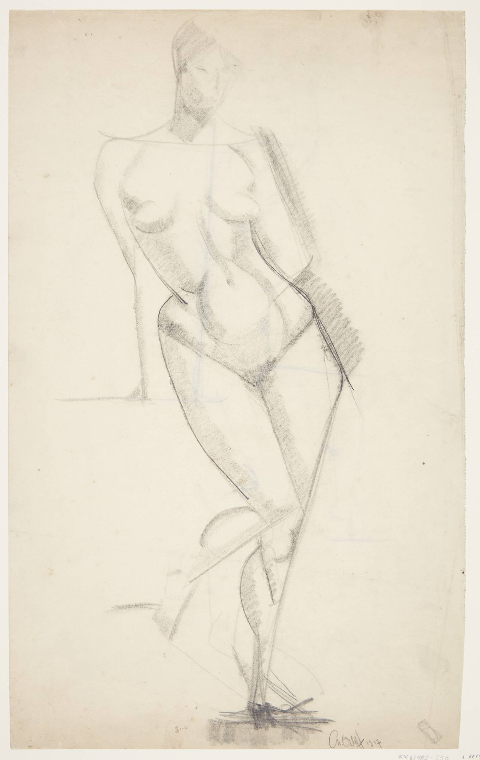 Stående kvindelig model, set forfra, Chana Orloff, 1917