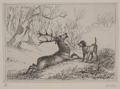 Illustration til digtet "Hjorten" af Gotfred Rode