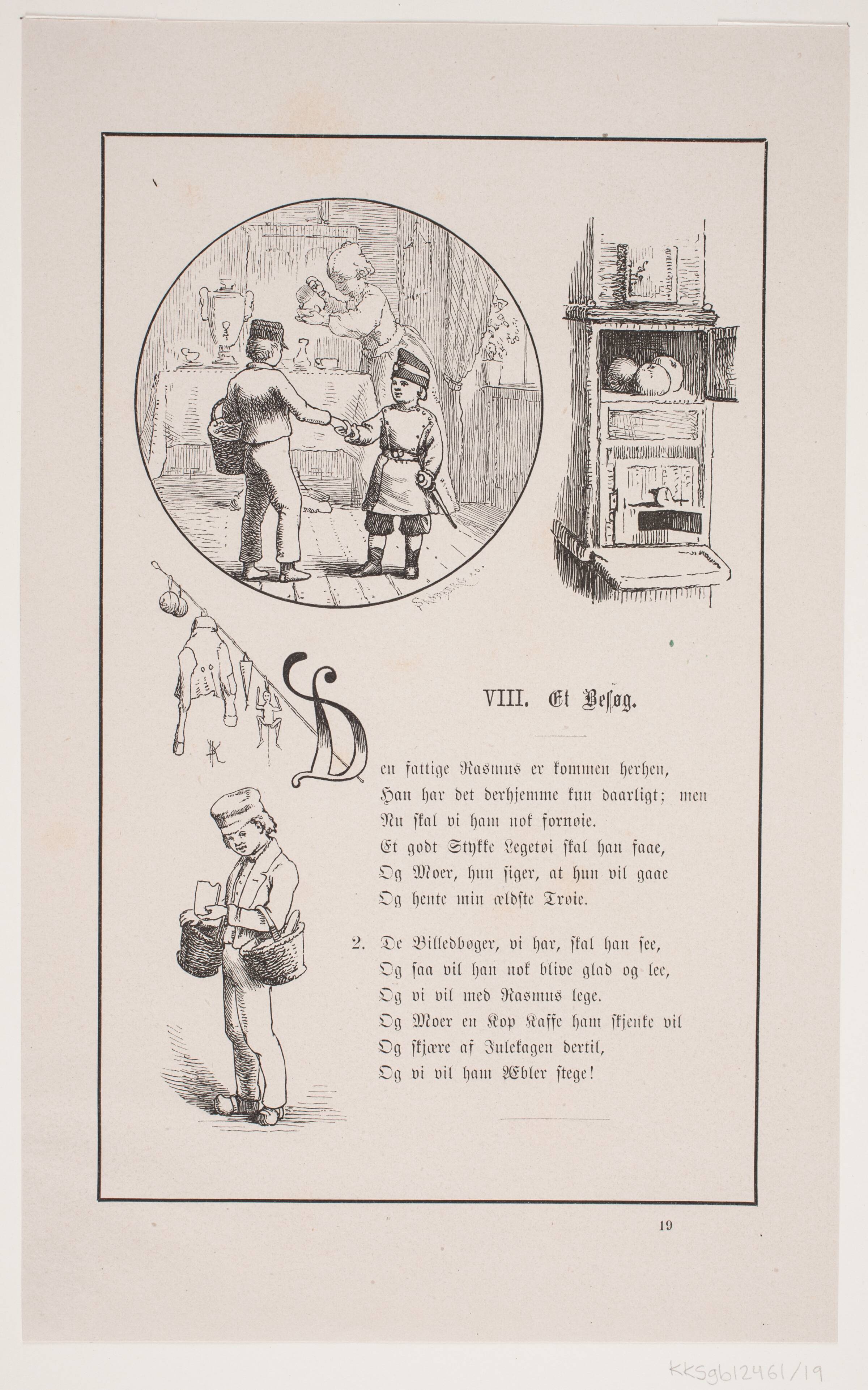 Illustration til Johan Krohn, "Peters jul", Carl Leonard Sandberg, 1870