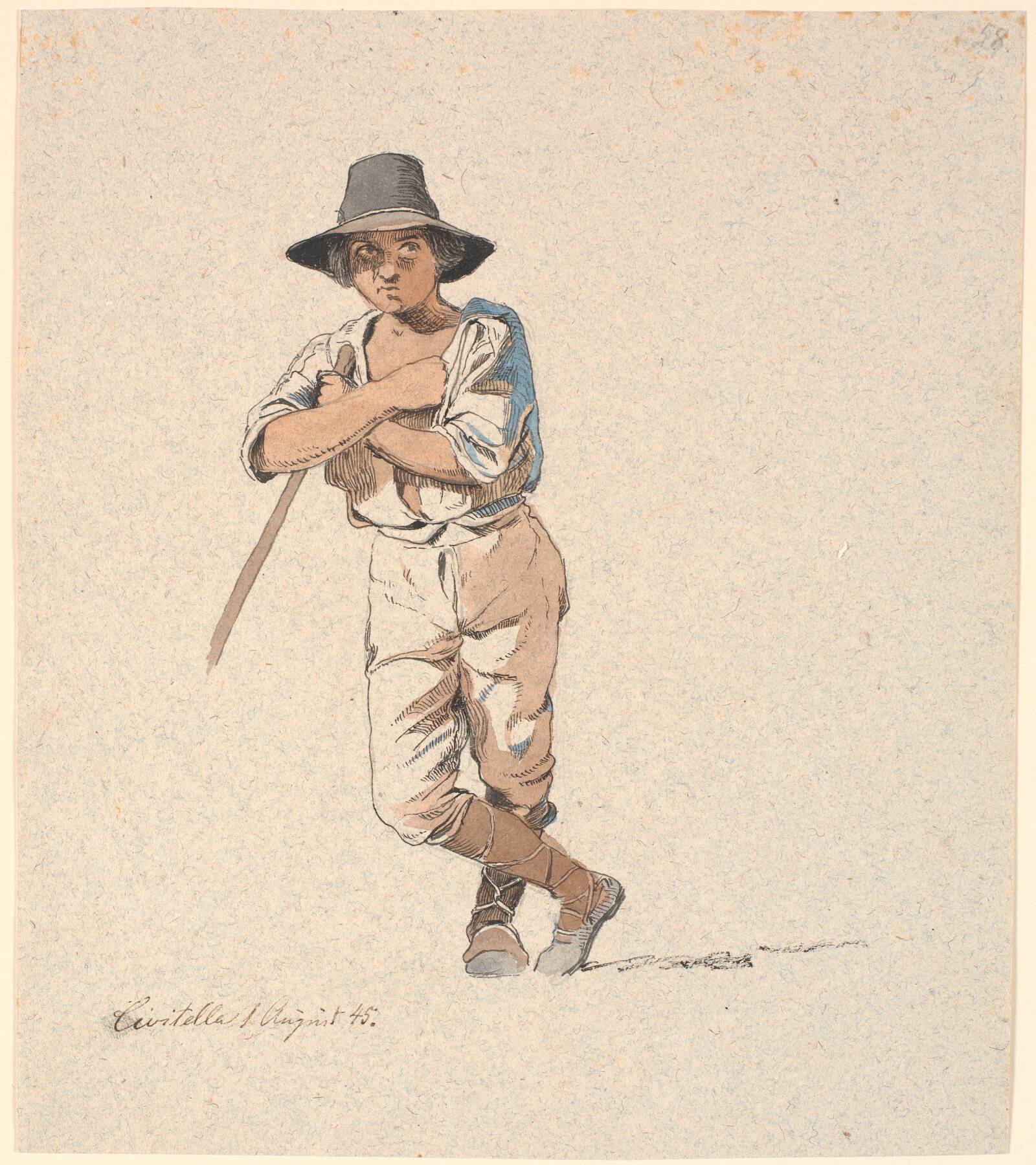 Stående hyrdedreng, Johan Thomas Lundbye, 1845