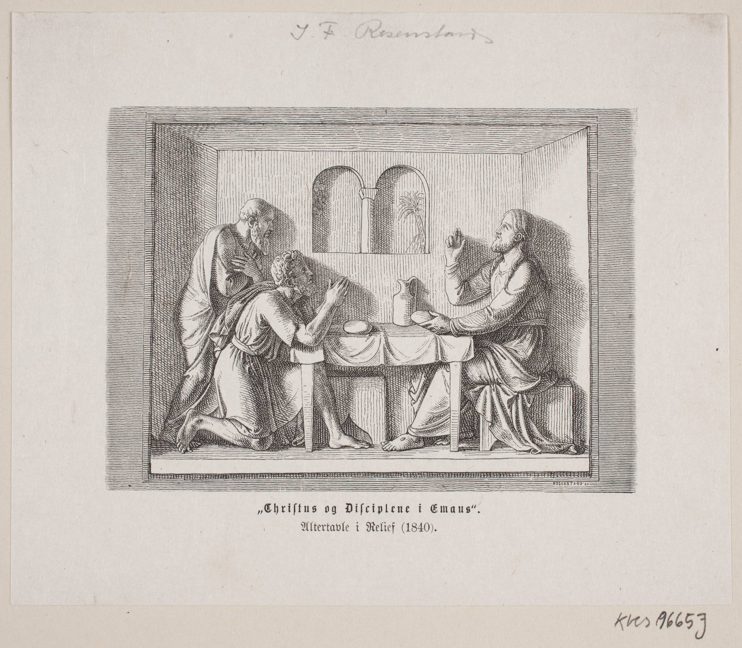 Kristus og diciplene i Emmaus, Johan Frederik Rosenstand, 1820-1887