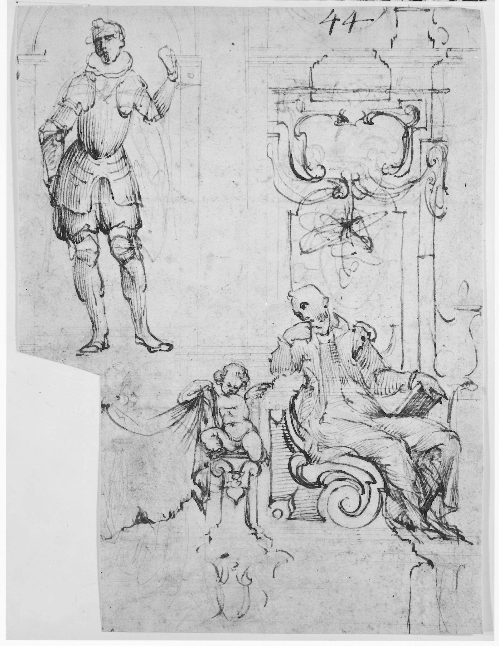 Studie til et gravmæle, Ubekendt, 1625-1699