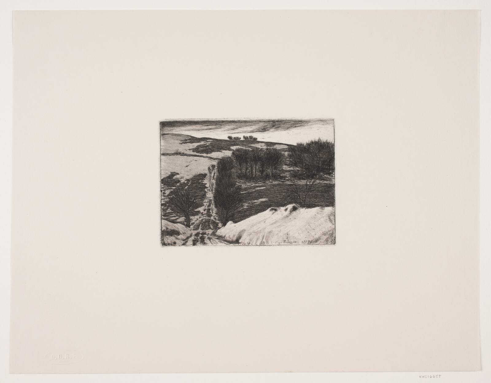 Bakke med sne, Viggo Pedersen, 1887