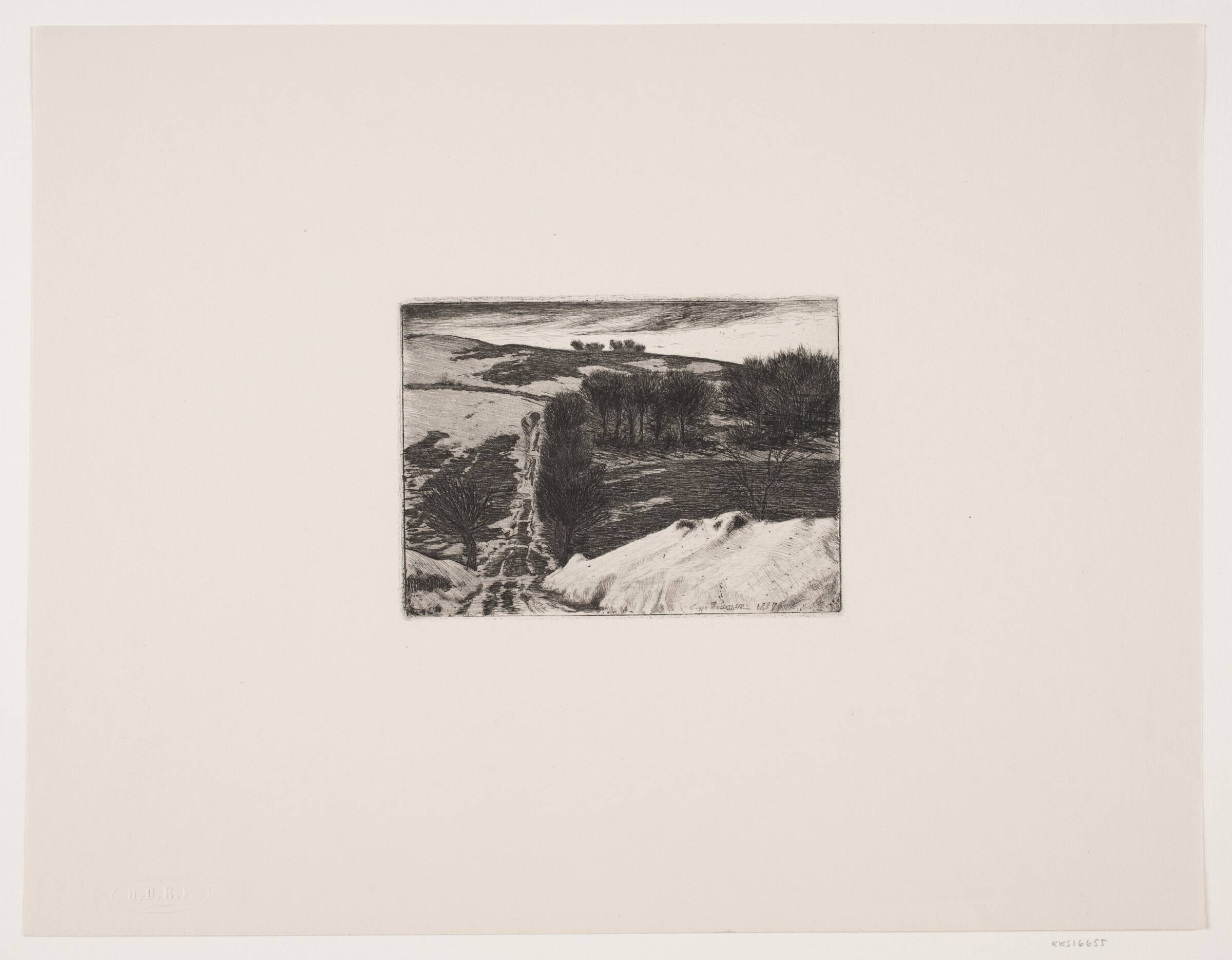 Bakke med sne, Viggo Pedersen, 1887