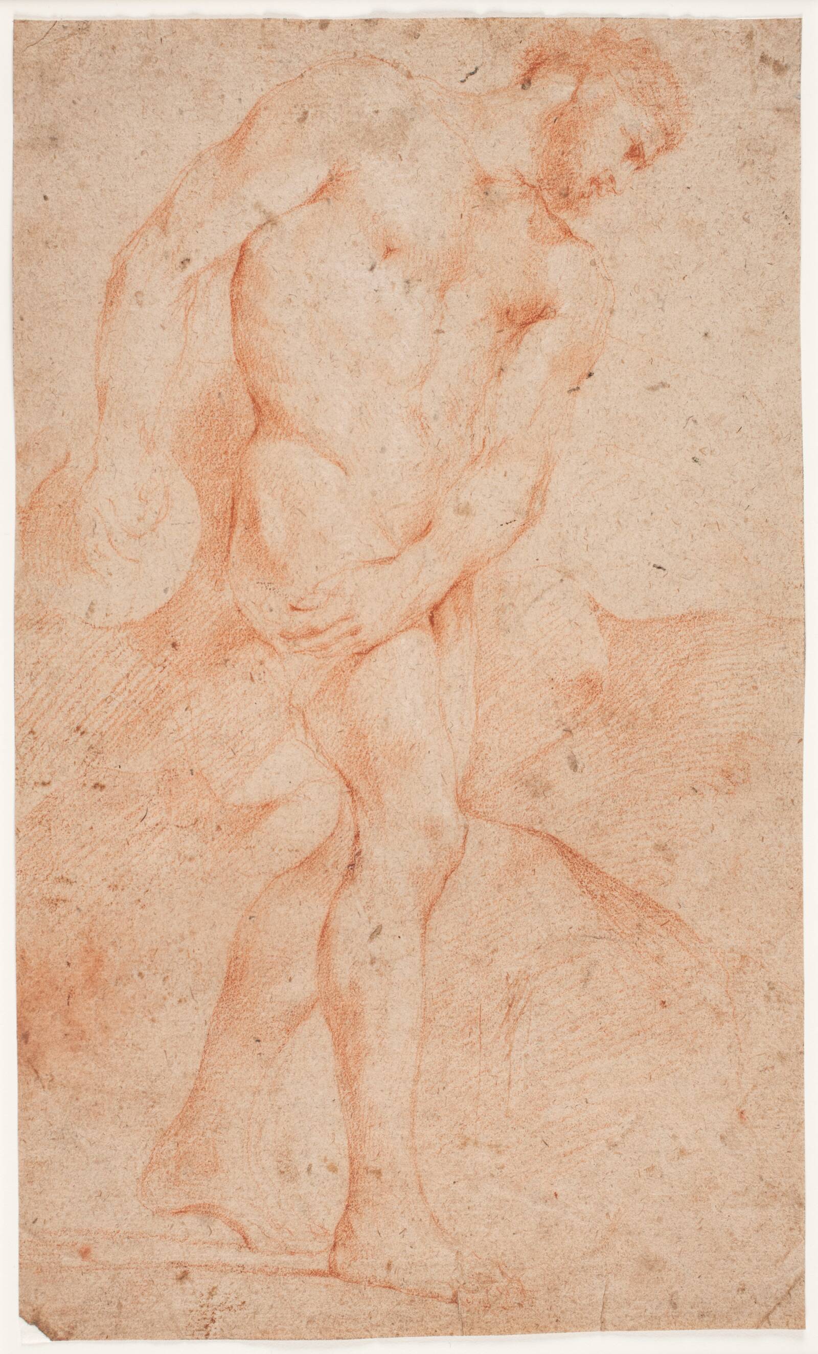 Mandlig modelstudie, stående, Hendrik Krock, 1671-1738