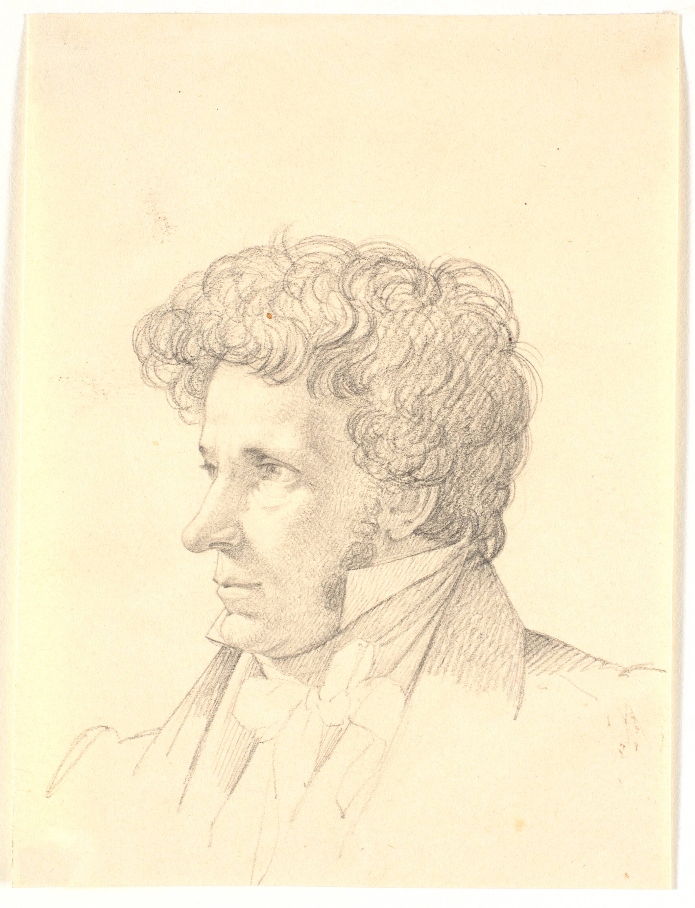 Mandsportræt. Profil til venstre, Wilhelm Bendz, 1820-1832