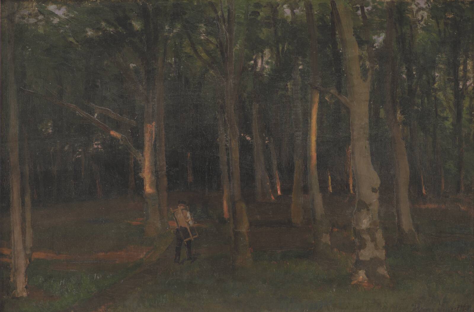Skov ved solnedgang, Hans Smidth, 1889