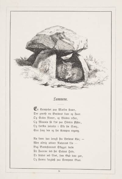 Lammene. Illustration til H.V. Kaalund, "Fabler for Børn"