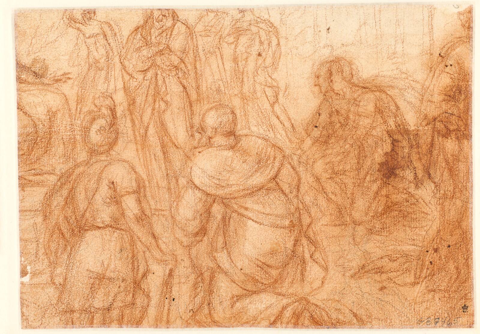 Knælende rygvendte figurer, Ubekendt, 1667-1733