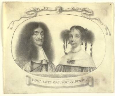 Portræt af Charles II og hans dronning Catharine af Braganza