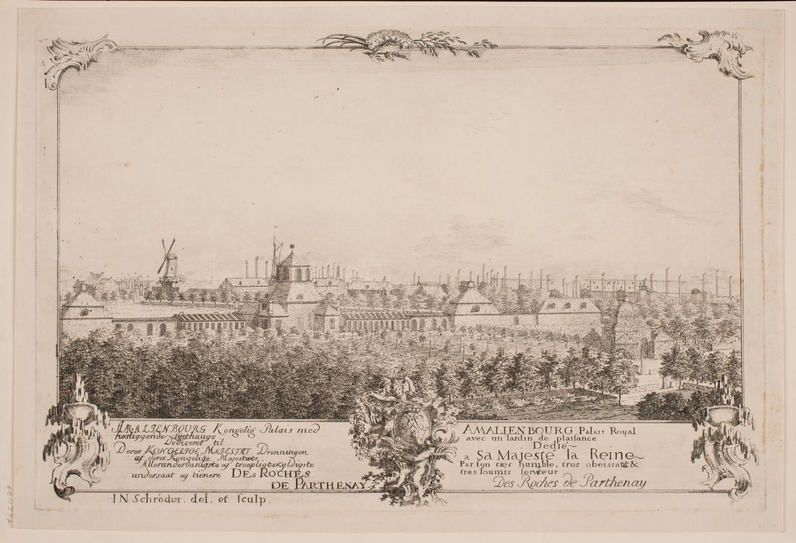 Amalienborg og Lysthaven, J.N. Schrøder, 1740-1749