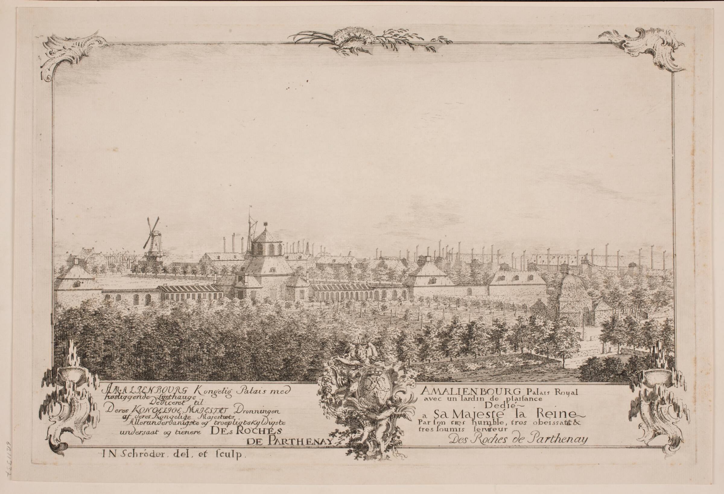 Amalienborg og Lysthaven, J.N. Schrøder, 1740-1749