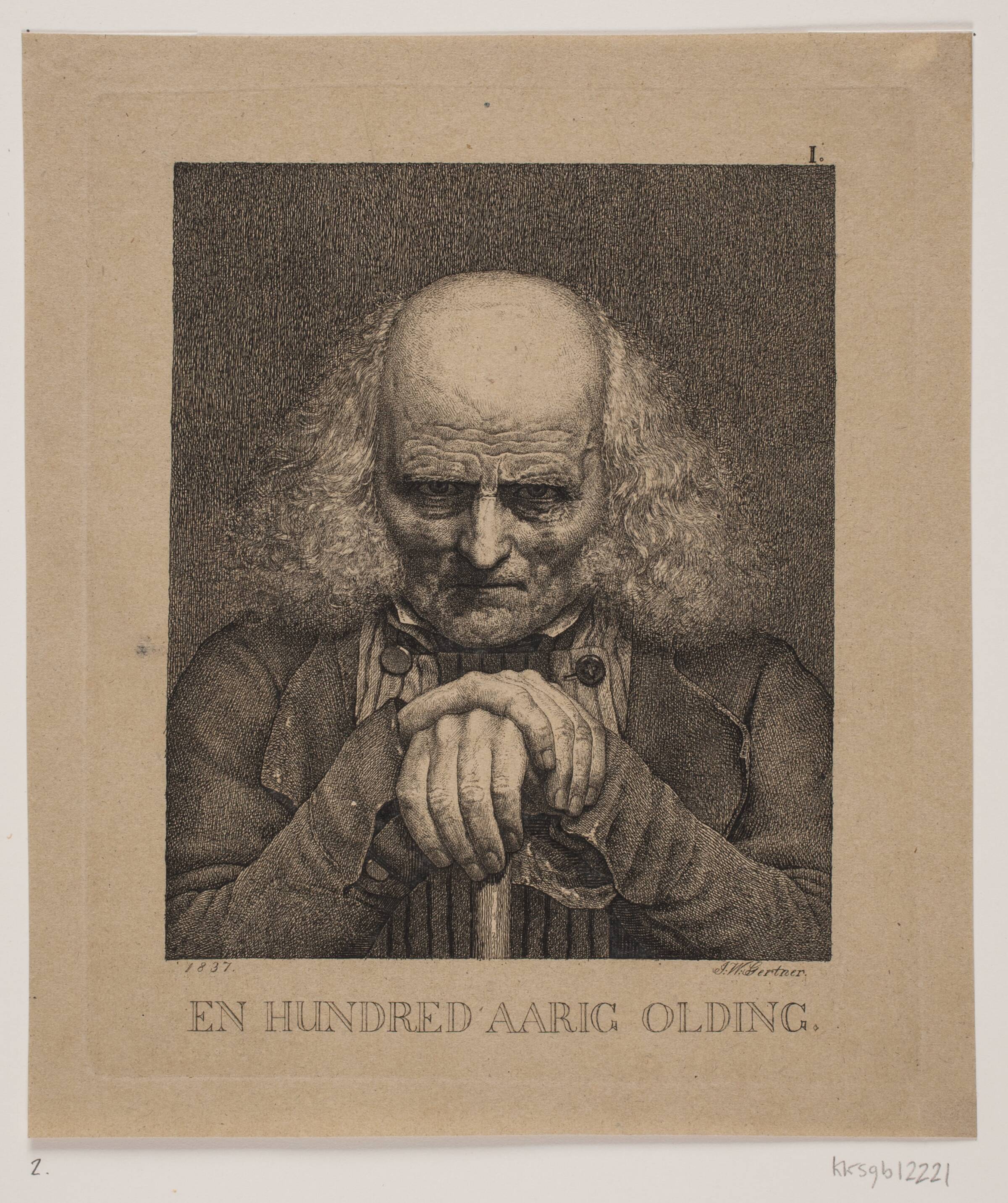 En hundredårig olding, J.V. Gertner, 1837