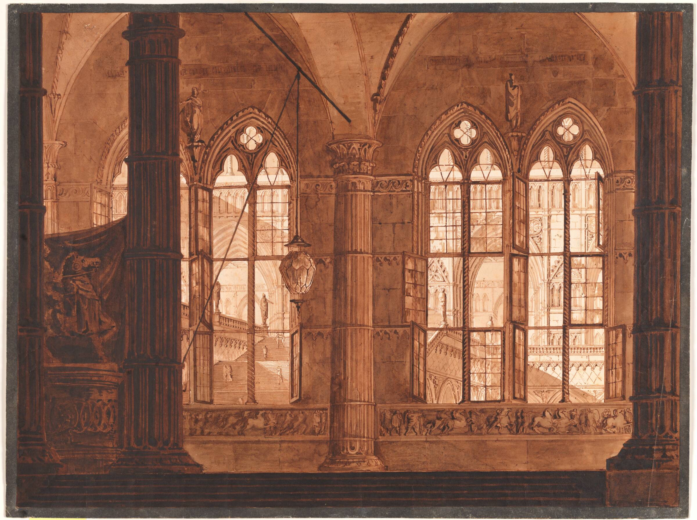 Dekoration til balscenen i Giojas opera Bolmondo, udført til Teatro di Torre Argentino 1814, Francesco Cocchi, 1812-1816