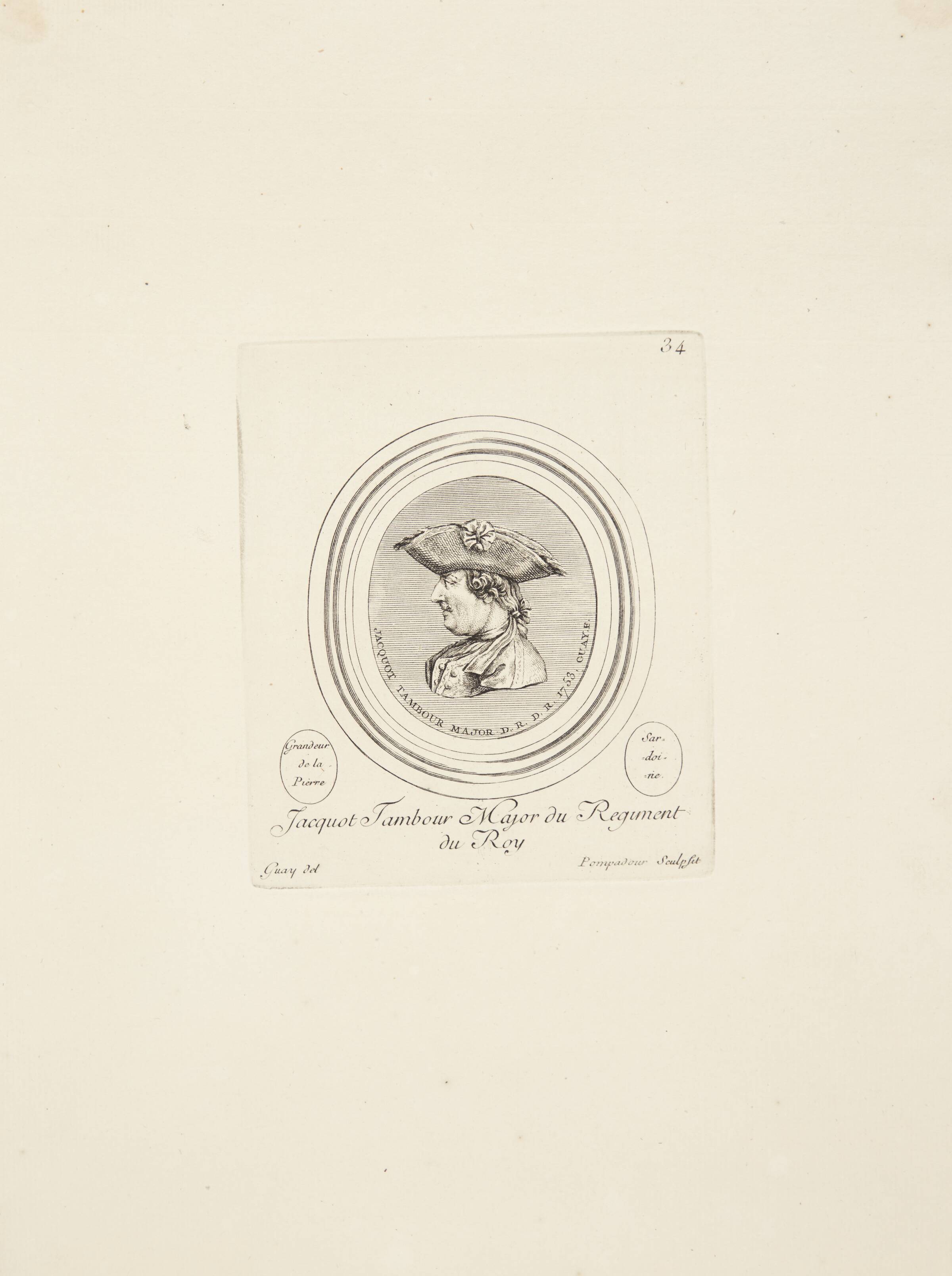Jacquot, tamburmajor i kongens regiment, Madame de Pompadour, 1753-1757