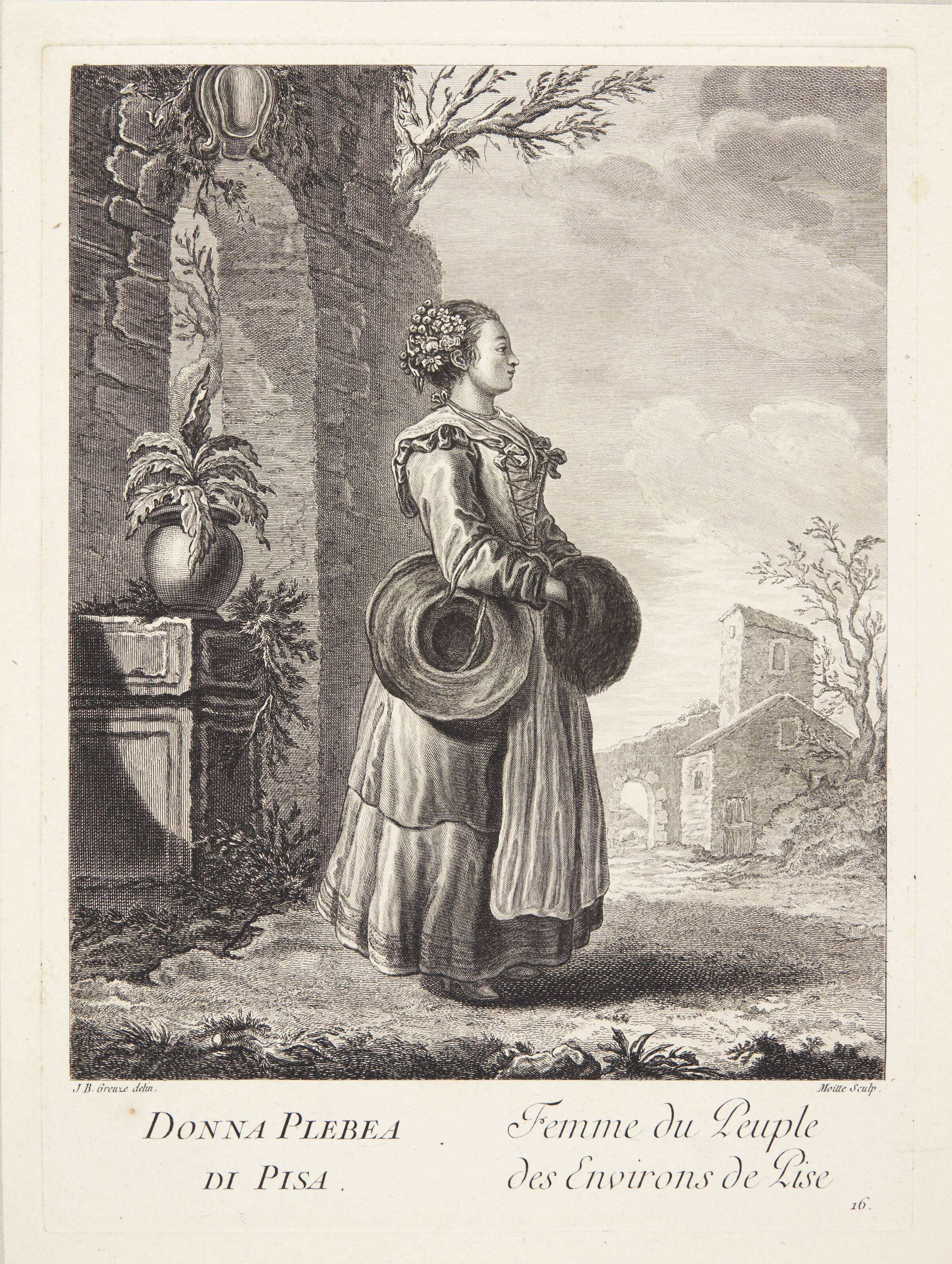 Kvinde fra Pisa (Femme du Peuple des Environs de Pise), Pierre Etienne Moitte, 1760-1769