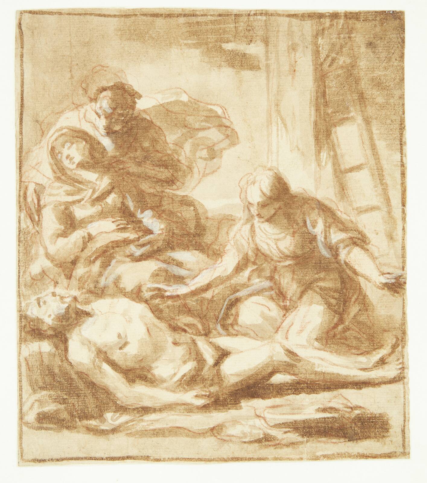 Begrædelsen af Jesu lig, by Giacinto Brandi, 1623-1691