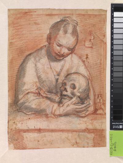Maria Magdalene med et kranie i sin favn