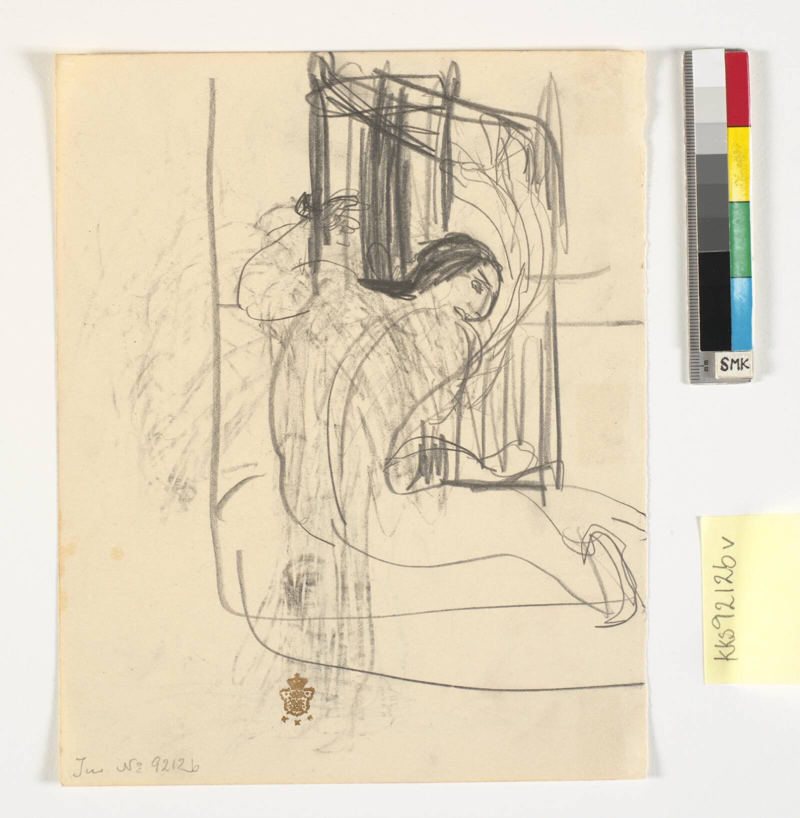 Nøgen, harpespillende kvinde, Isakson, Karl, 1907-1908