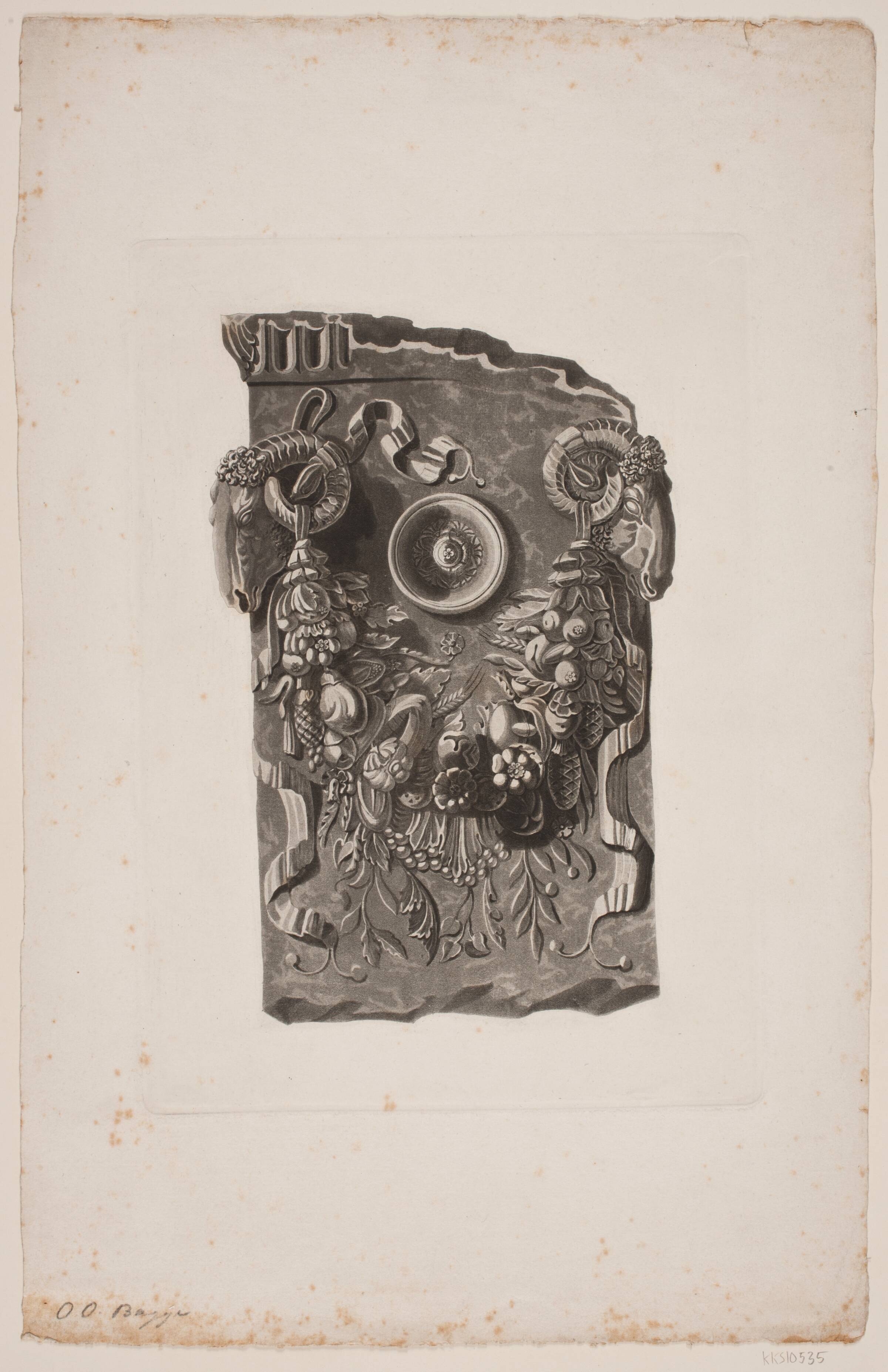 Antikt arkitekturfragment, Oluf Olufsen Bagge, 1780-1836