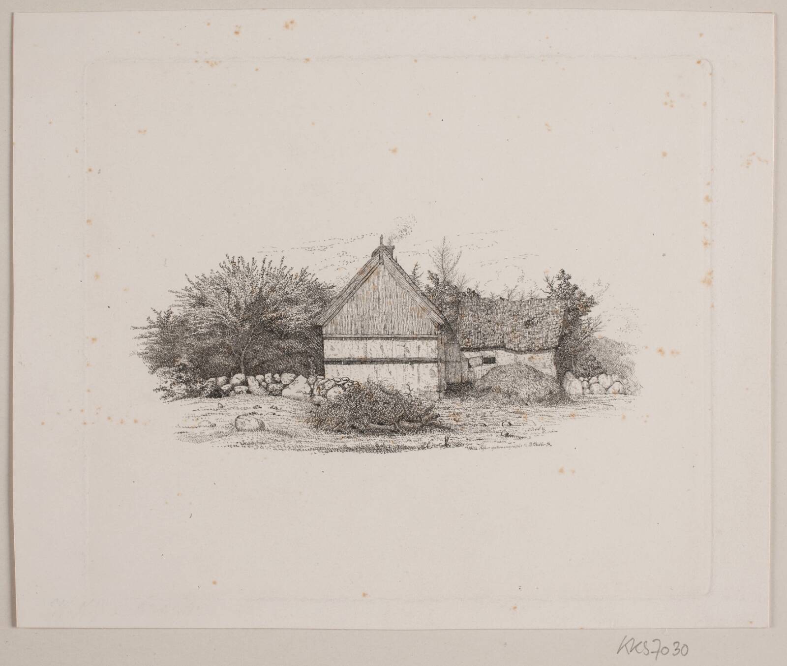 Et bondehus, Vilhelm Kyhn, 1842