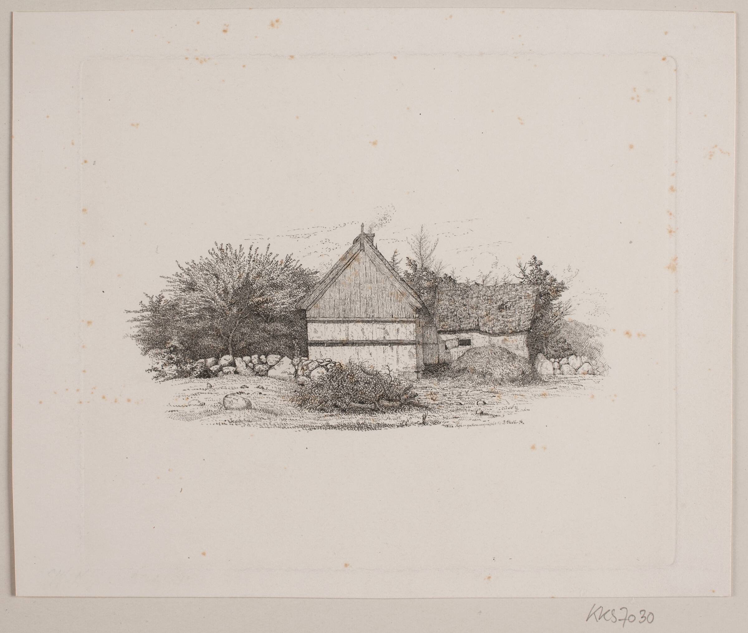 Et bondehus, Vilhelm Kyhn, 1842