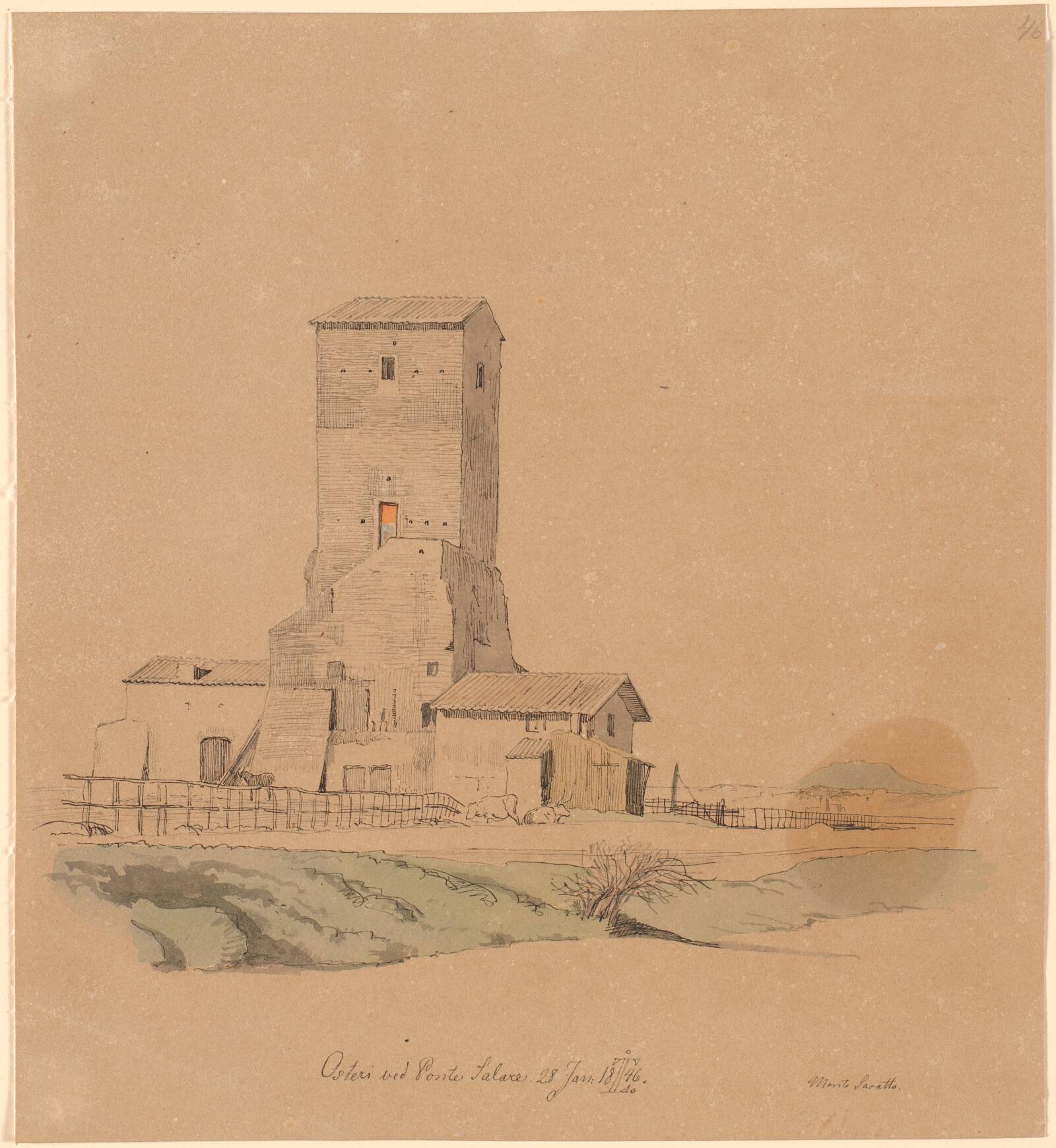 Osteri ved Ponte Salare, Johan Thomas Lundbye, 1846